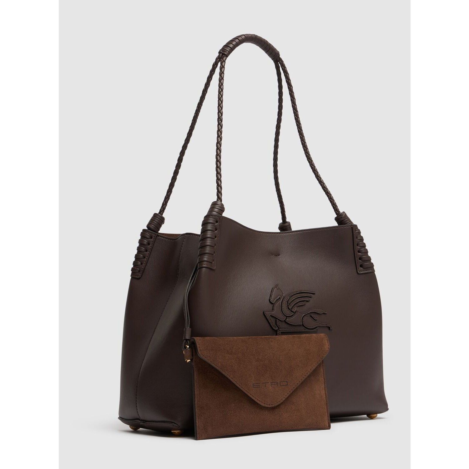 ETRO Libra Small $1790 Brown Leather Tote Bag New And Authen