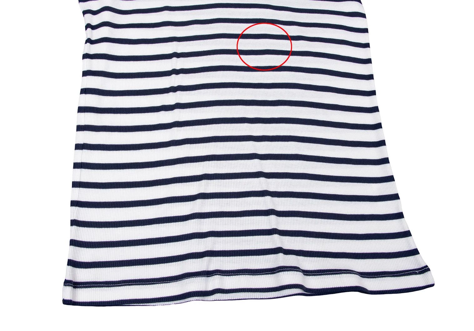 Jean Paul Gaultier Marine Stripe V-Neck Ribbed T-Shirt in Navy and Off-White Size US L / EU 52-54 / 3 - 9 Thumbnail