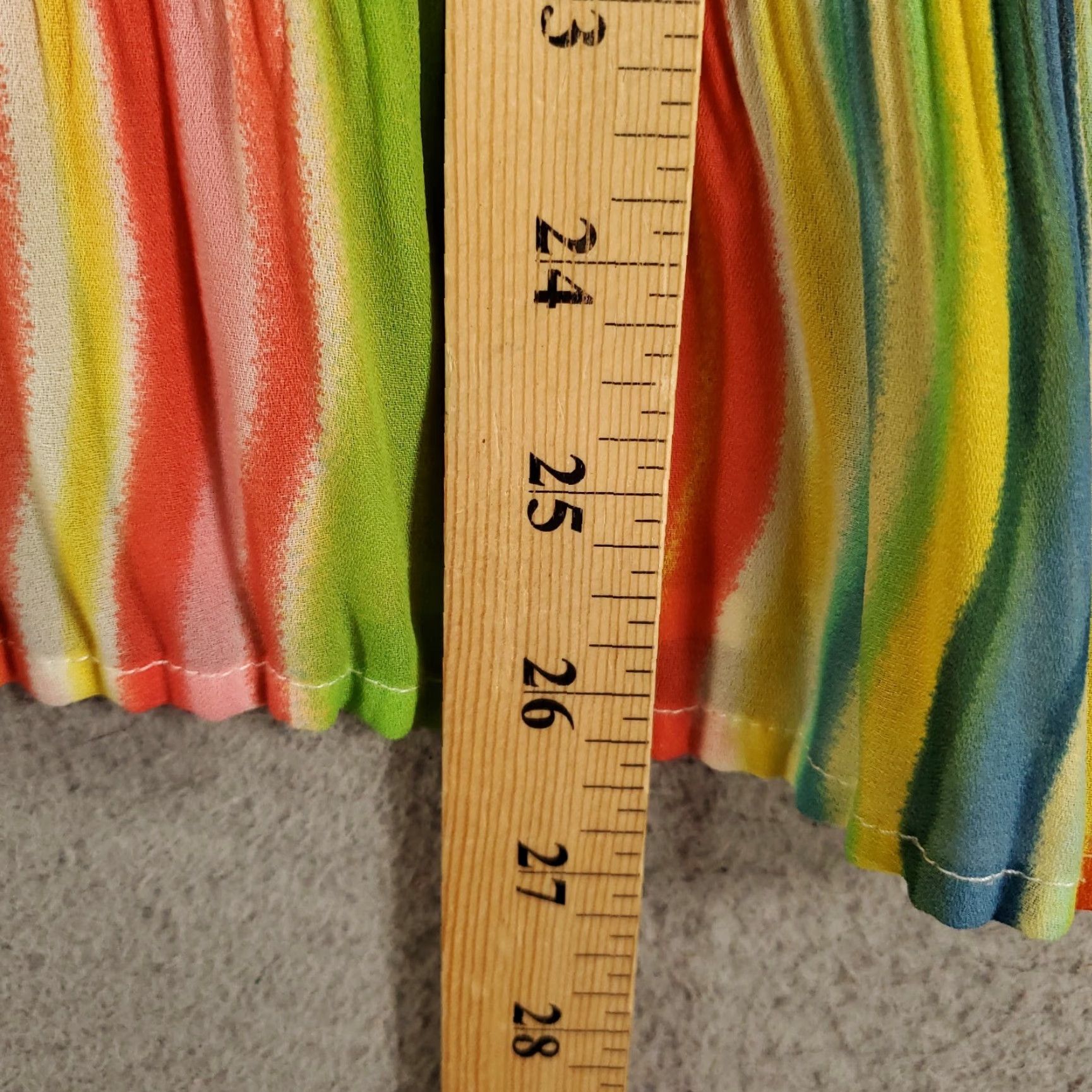 Rainbow Rainbow Colorful Button Up Blouse 2X Multicolor Pleated Texture Womens Size XXL / US 16-18 / IT 52-54 - 3 Thumbnail