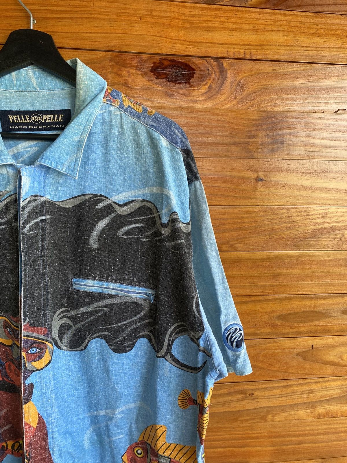 Marc Buchanan Vintage 90s Pelle Pelle Scuba Diver Graphic Shirt – Rare Size US L / EU 52-54 / 3 - 9 Thumbnail