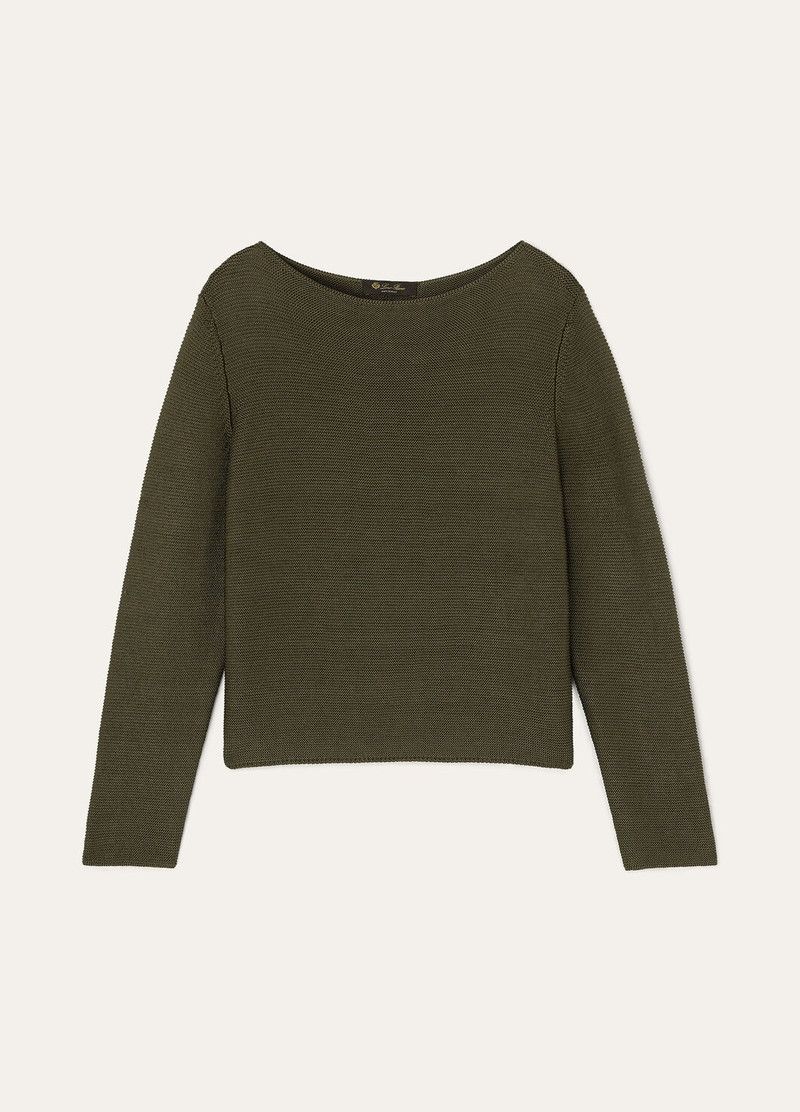 Loro Piana o1srvl11e0526 FAP2757 Scrivia Sweater in Green Size XS / US 0-2 / IT 36-38 - 1 Thumbnail