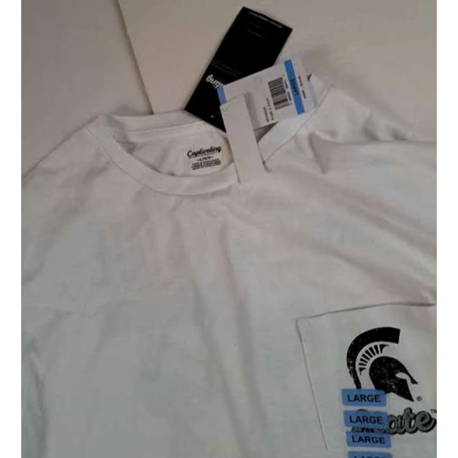 Vintage Captivating Michigan State Spartans T-Shirt Long Sleeve White L Adults Unisex College MSU Captivating Shirt Mens Womens Size US L / EU 52-54 / 3 - 6 Thumbnail