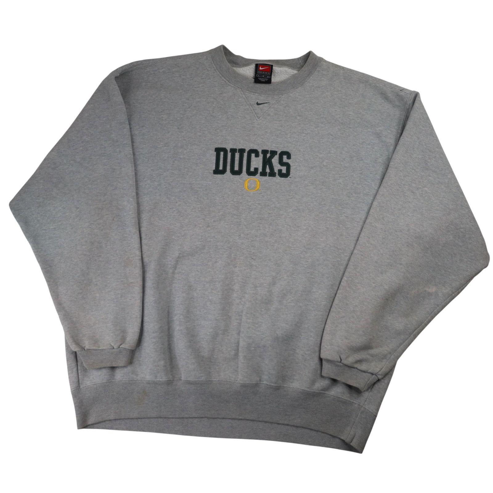 NCAA × Nike × Vintage VTG 90s Nike University of Oregon Ducks Spellout Sweatshirt Size US L / EU 52-54 / 3 - 1 Thumbnail