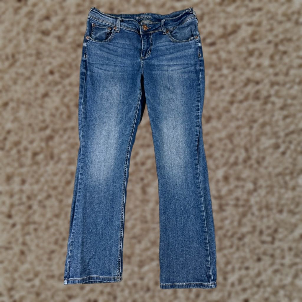 Vintage Maurices Jeans Womens 8 Blue Denim Cotton Bootcut Embroidered Western 5-Pocket Regular Mid Rise Stretch Size 30" / US 8 / IT 44 - 1 Thumbnail