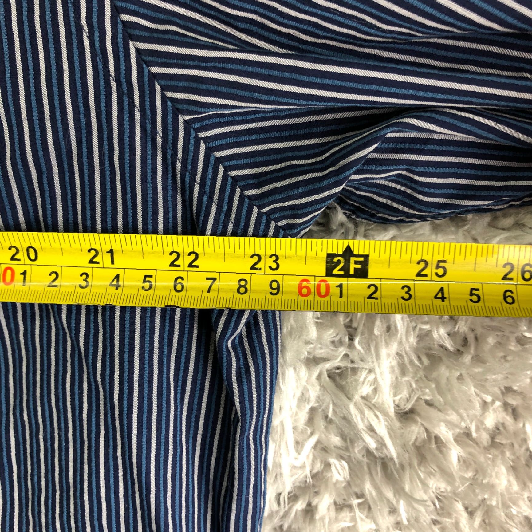 George George Shirt Mens XL 46-48 Blue Striped Long Sleeve Spread Collar Button-Up with Pockets Size US XL / EU 56 / 4 - 4 Thumbnail