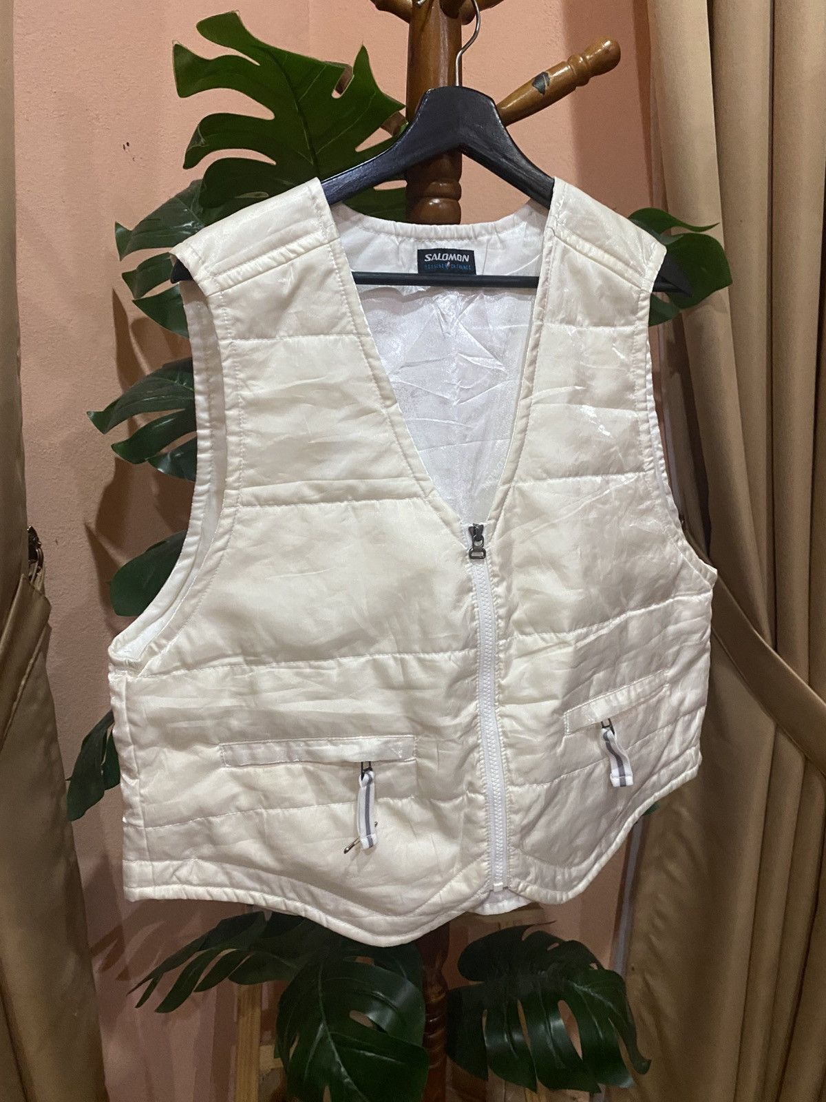 Salomon Vintage Salomon Reversible Quilted Vest - White, 90s Outdoor Size US M / EU 48-50 / 2 - 3 Thumbnail