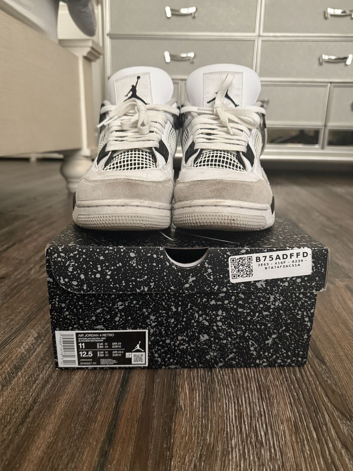 Nike Jordan 4 Military Black Size US 11 / EU 44 - 4 Thumbnail