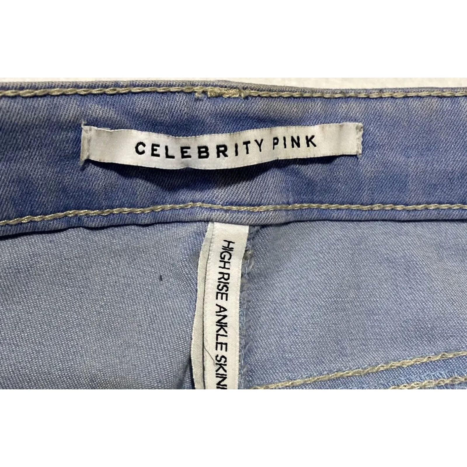 Vintage VINTAGE Celebrity Pink Jeans High Rise Skinny Women's Size 7x28 Blue 28-12 Denim Slim Zip Machine Washable All Seasons Womens Size 28" / US 6 / IT 42 - 4 Thumbnail