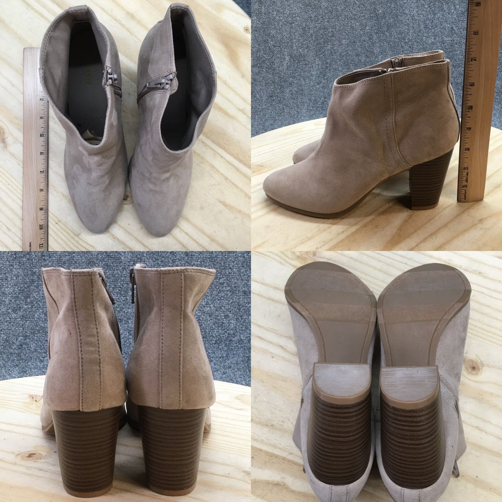 Old Navy Old Navy Boots Womens 9 Ankle Booties Block Heels Side Zips Beige Faux Suede Boots Size US 9 / IT 39 - 8 Thumbnail