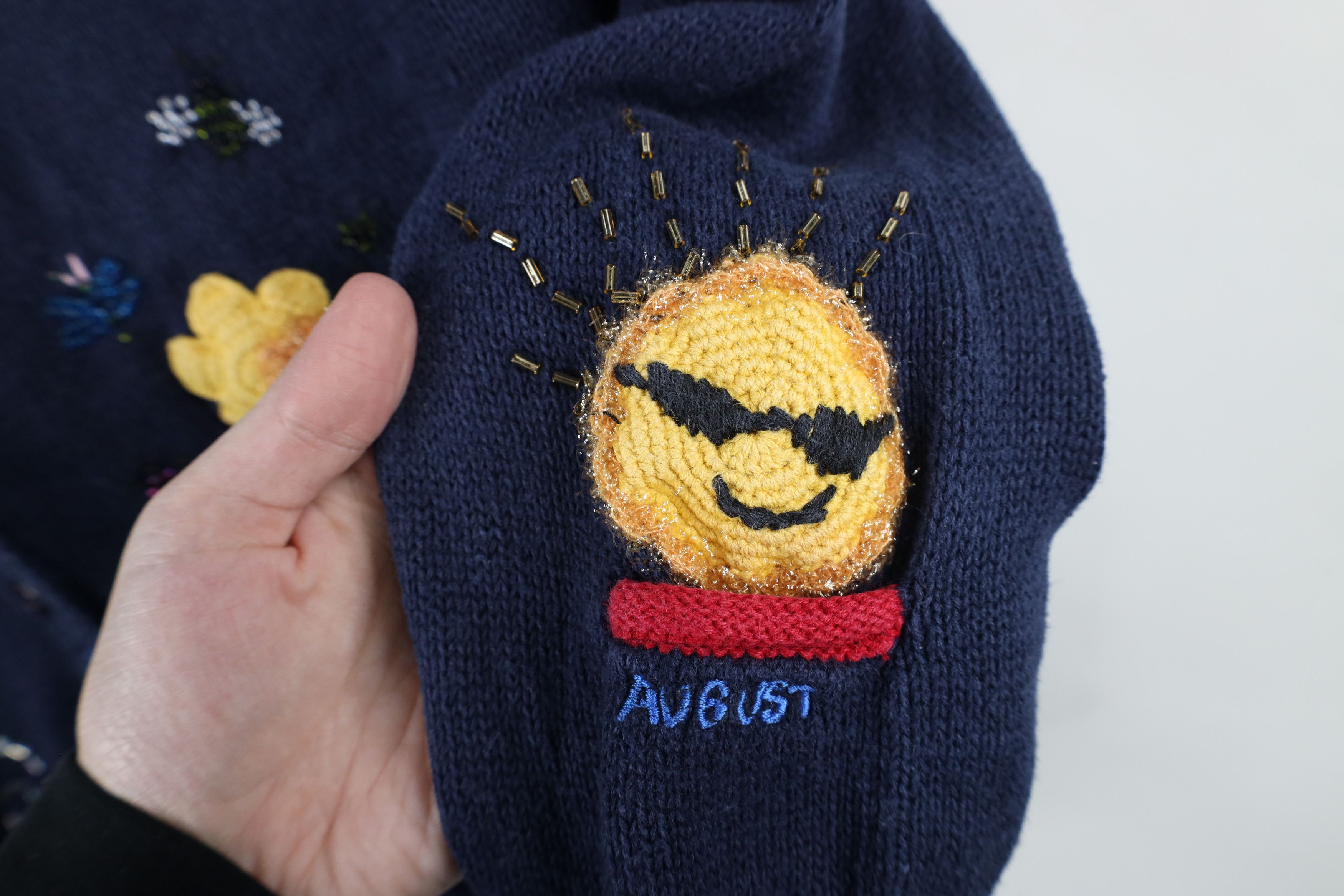 Vintage Vintage 90s Streetwear Calendar Months Cardigan Sweater Size M / US 6-8 / IT 42-44 - 11 Thumbnail
