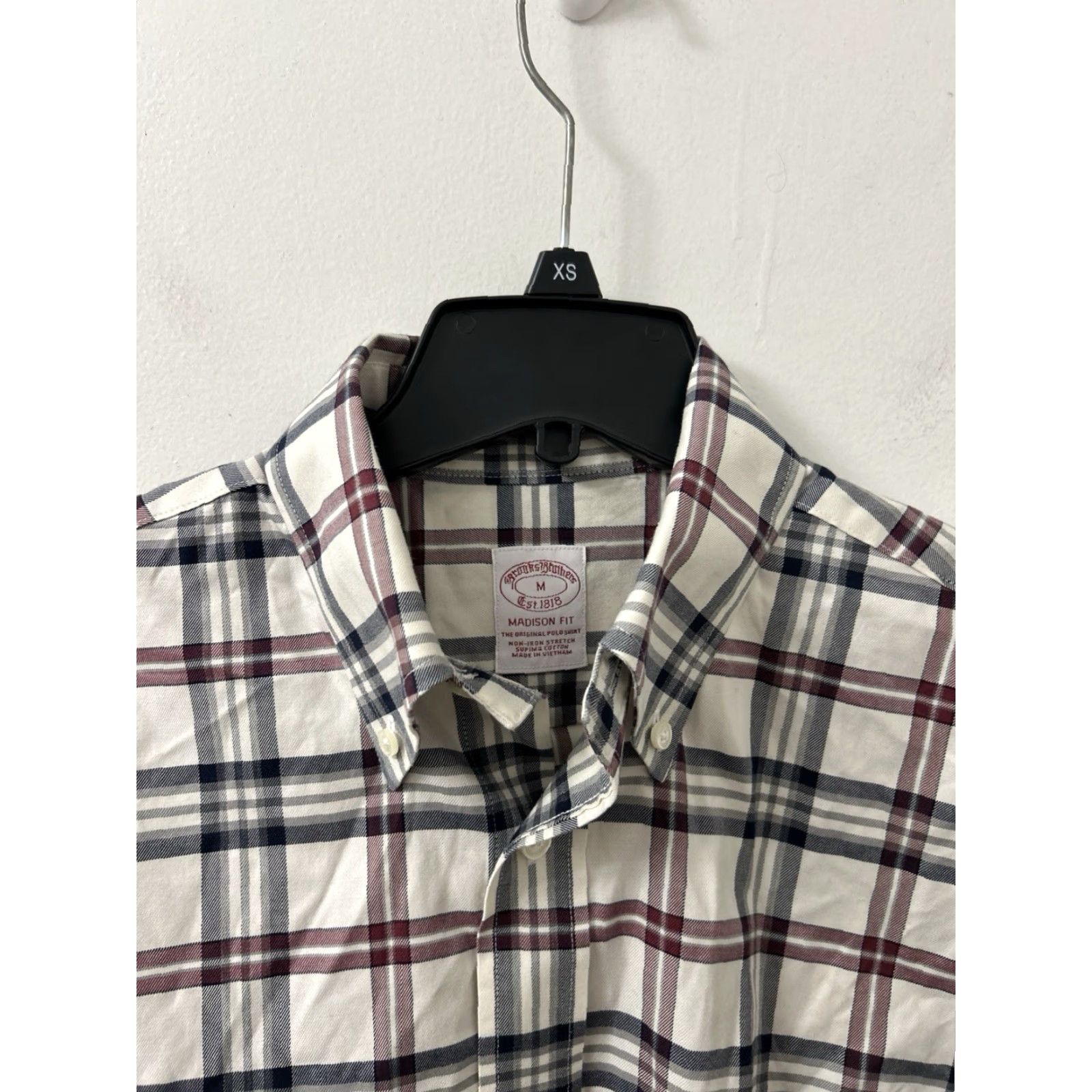 Brooks Brothers Brooks Brothers Madison Fit Button-Up Shirt Mens M Beige Plaid Classic Non-Iron Supima Cotton Long Sleeve Collar BTN-Up Size US M / EU 48-50 / 2 - 5 Thumbnail