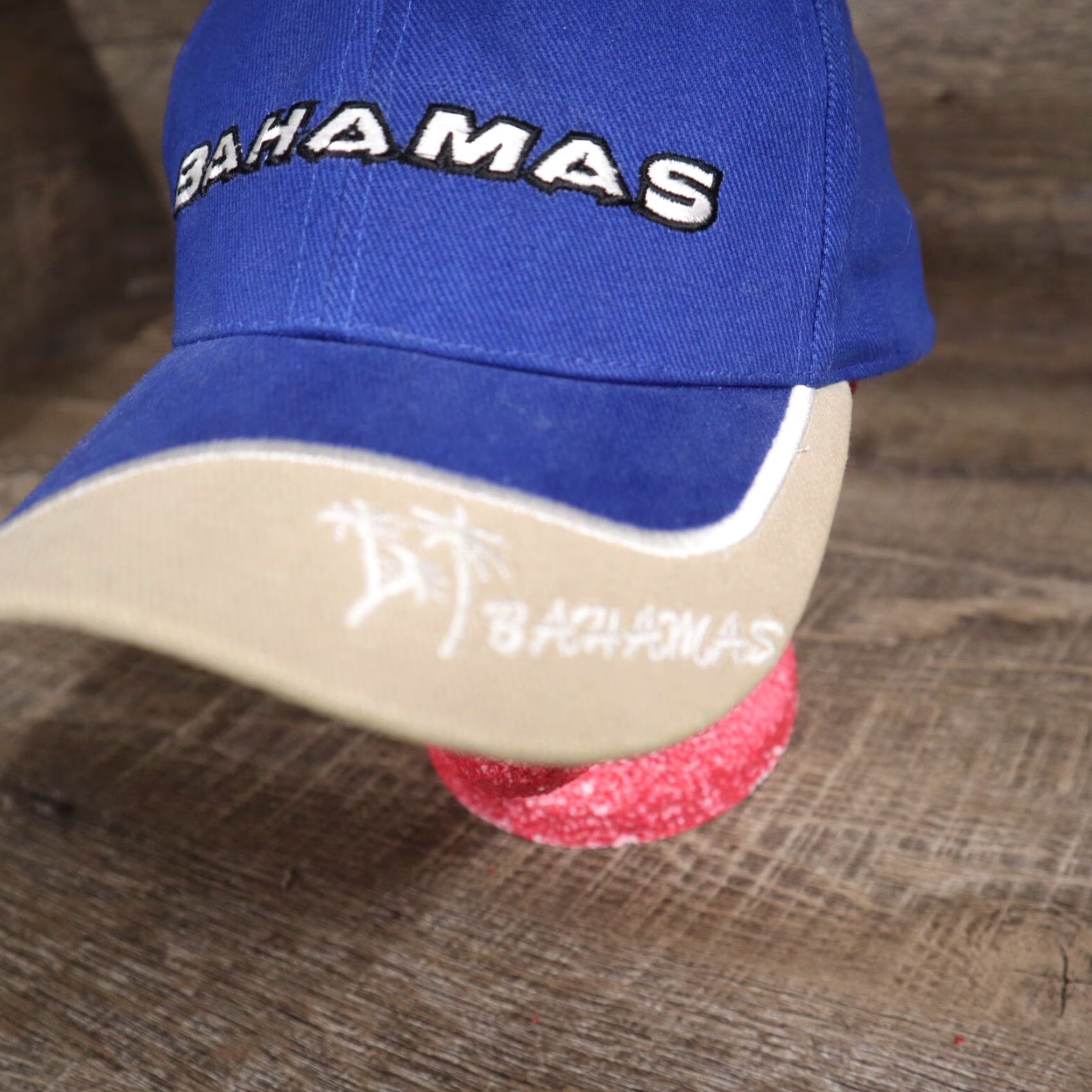 Vintage Bahamas Blue Tan Hat Strapback Embroidered Cap Adjustable Adult Beach Logo Cap Unisex Size ONE SIZE - 2 Thumbnail