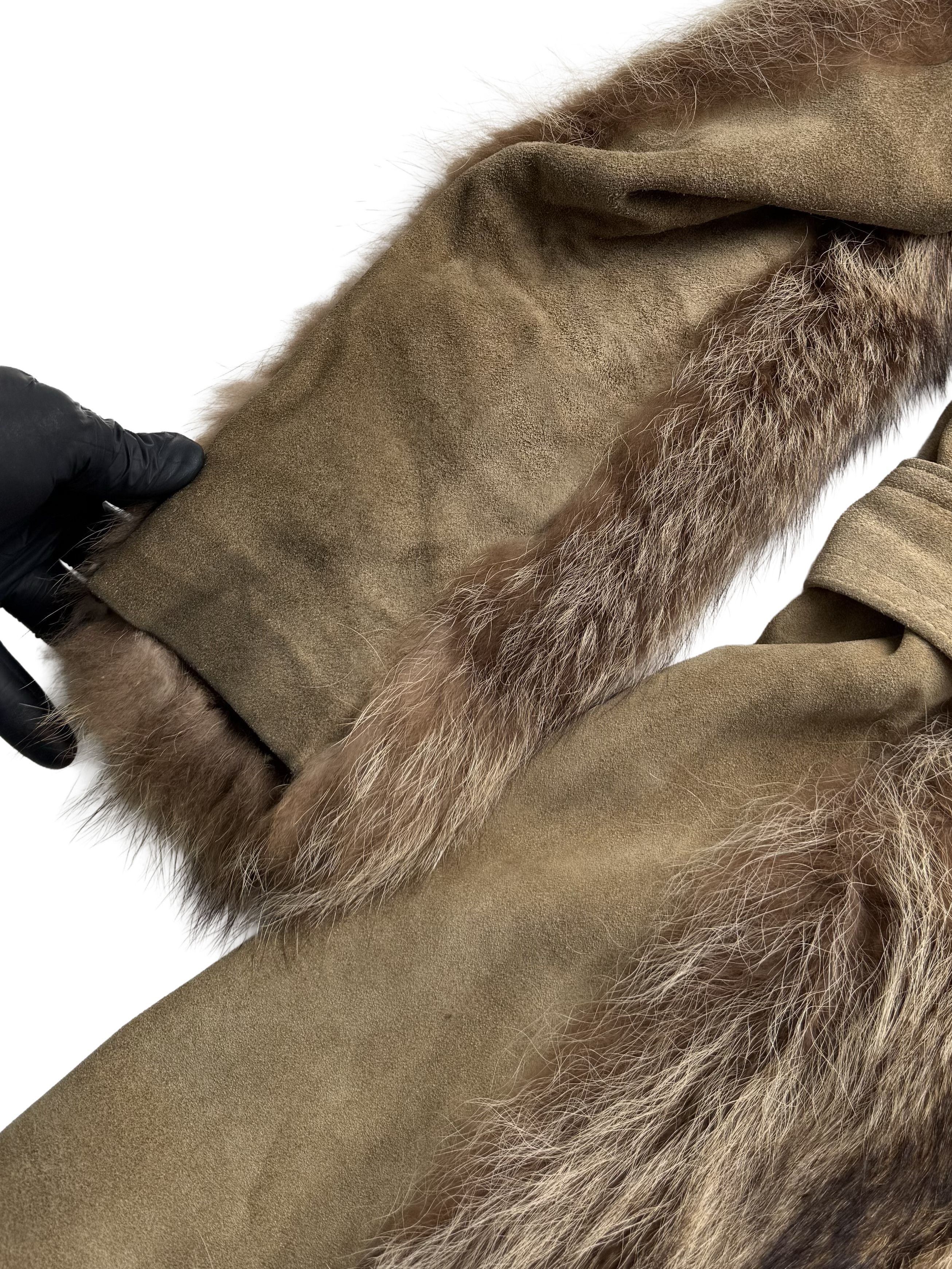Vintage Vintage Real Suede Coat With Real Fur Details Size M / US 6-8 / IT 42-44 - 24 Thumbnail