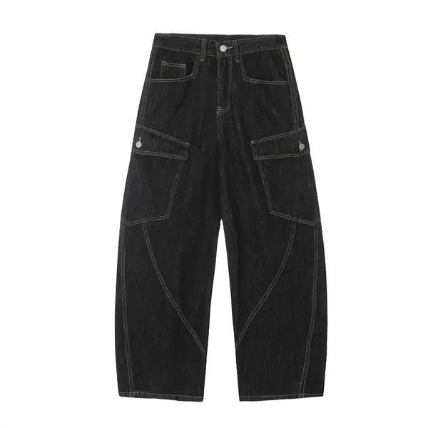 Japanese Brand Men's street loose multi-pocket scimitar jeans y2k Size US 32 / EU 48 - 6 Thumbnail