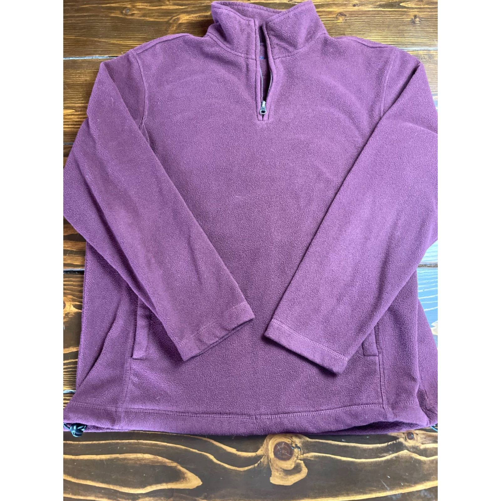 Croft & Barrow Croft & Barrow Sweater Men's Size M Maroon Fleece Pullover Long Sleeve Mock Neck Casual Regular Knit Velvet? Size US M / EU 48-50 / 2 - 2 Thumbnail