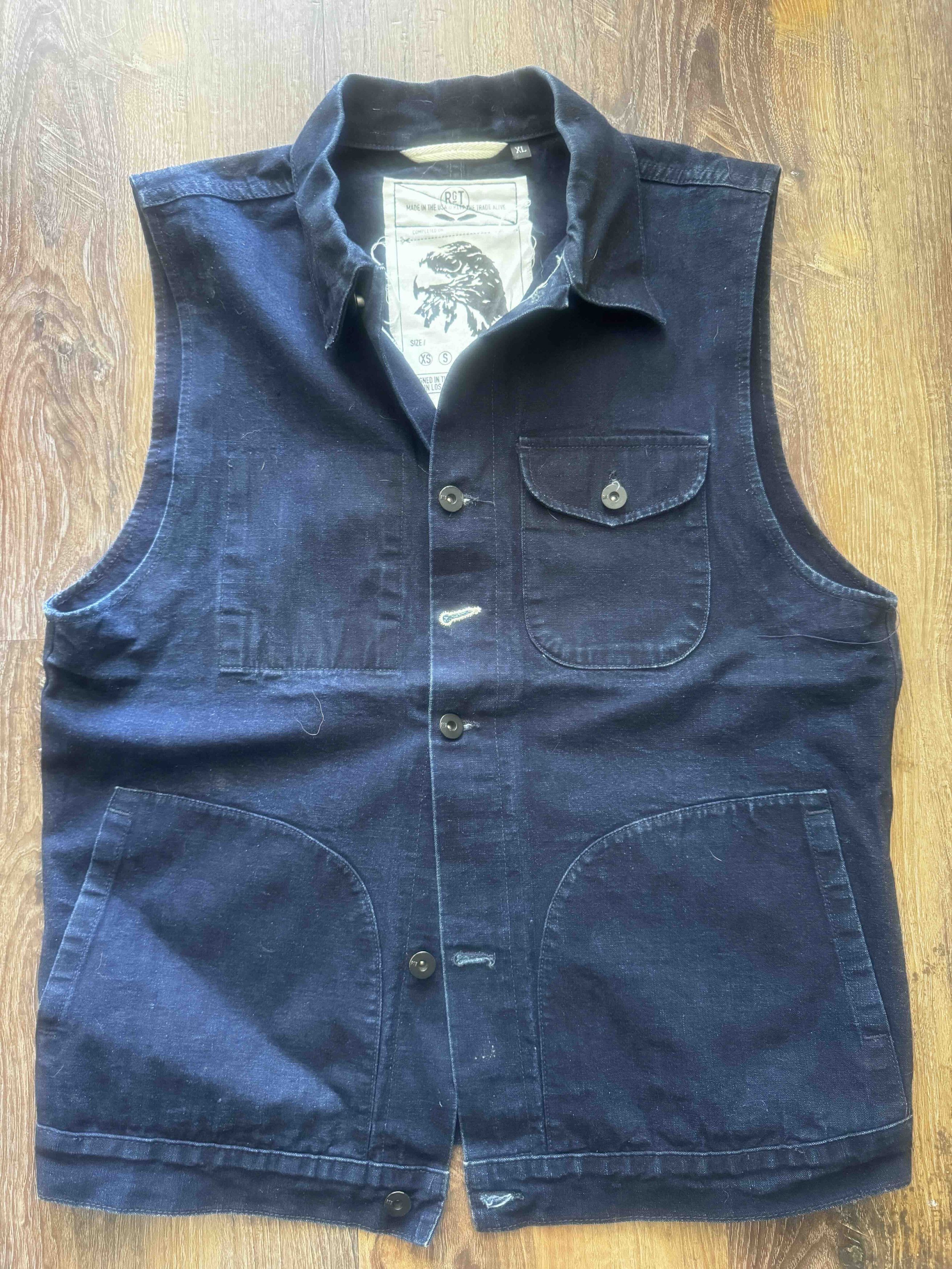 Rogue Territory Rouge Territory/RGT Supply Vest Japanese Indigo Canvas XL/LG Size US XL / EU 56 / 4 - 1 Thumbnail