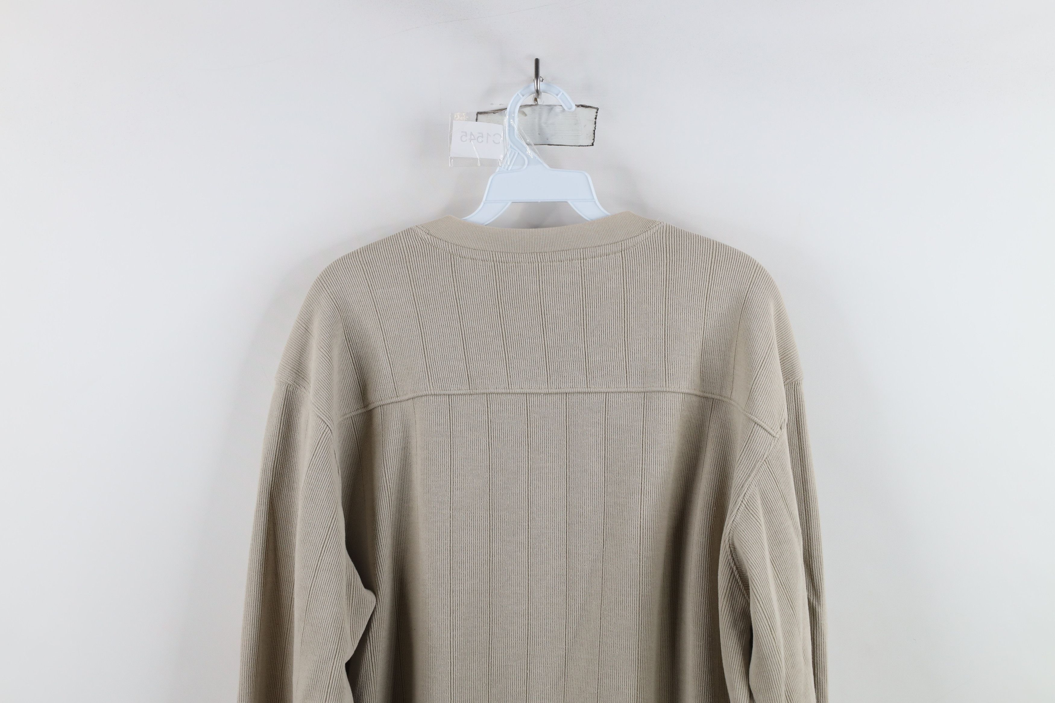 Columbia × Vintage Vintage Columbia Faded Ribbed Knit V-Neck Sweater Beige Size US L / EU 52-54 / 3 - 9 Thumbnail