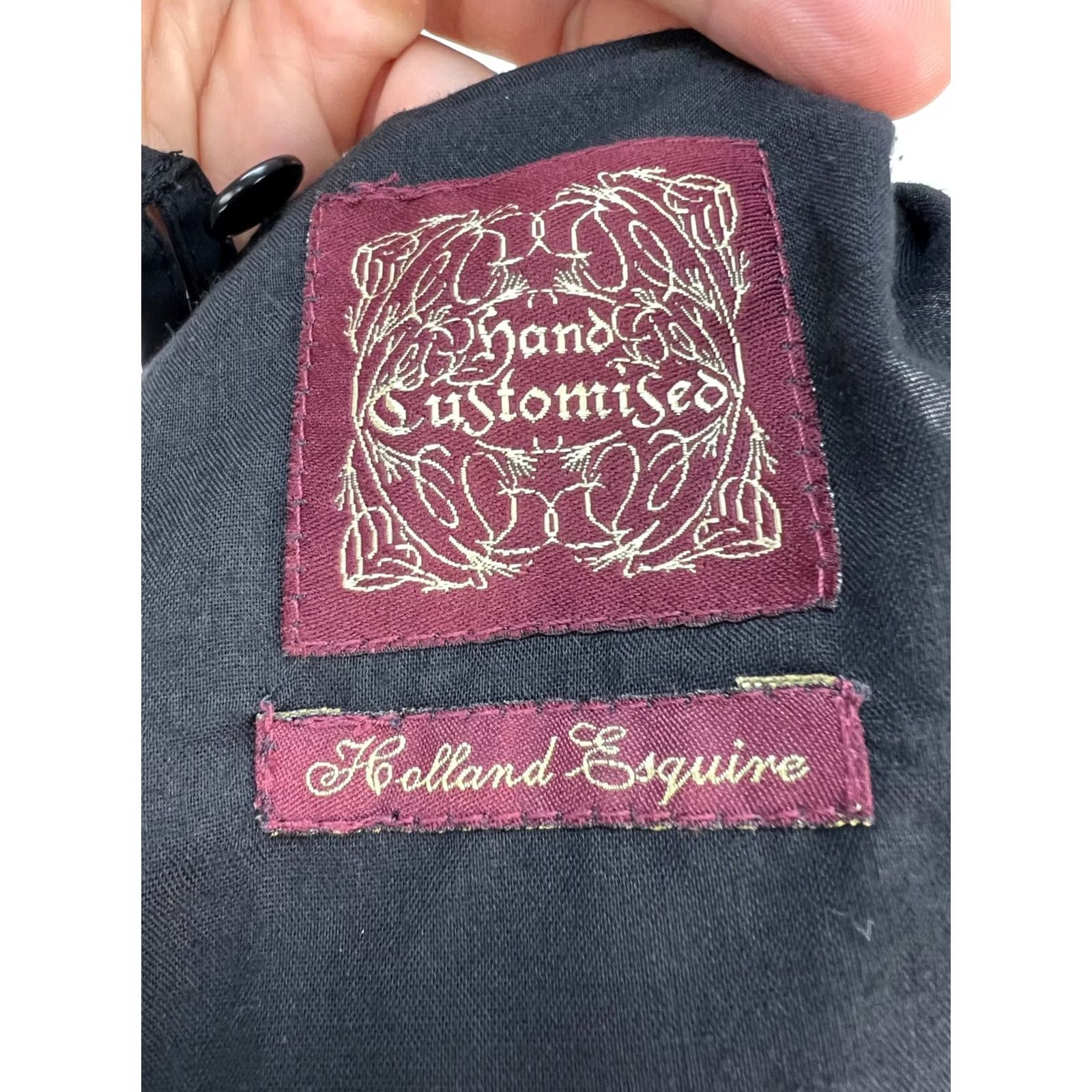 Vintage Holland Esquire Jacket Mens Nylon Blazer Light Size S Dark Blue Black Mixed Buttons Regular Fall Spring Shop Size 36R - 3 Thumbnail