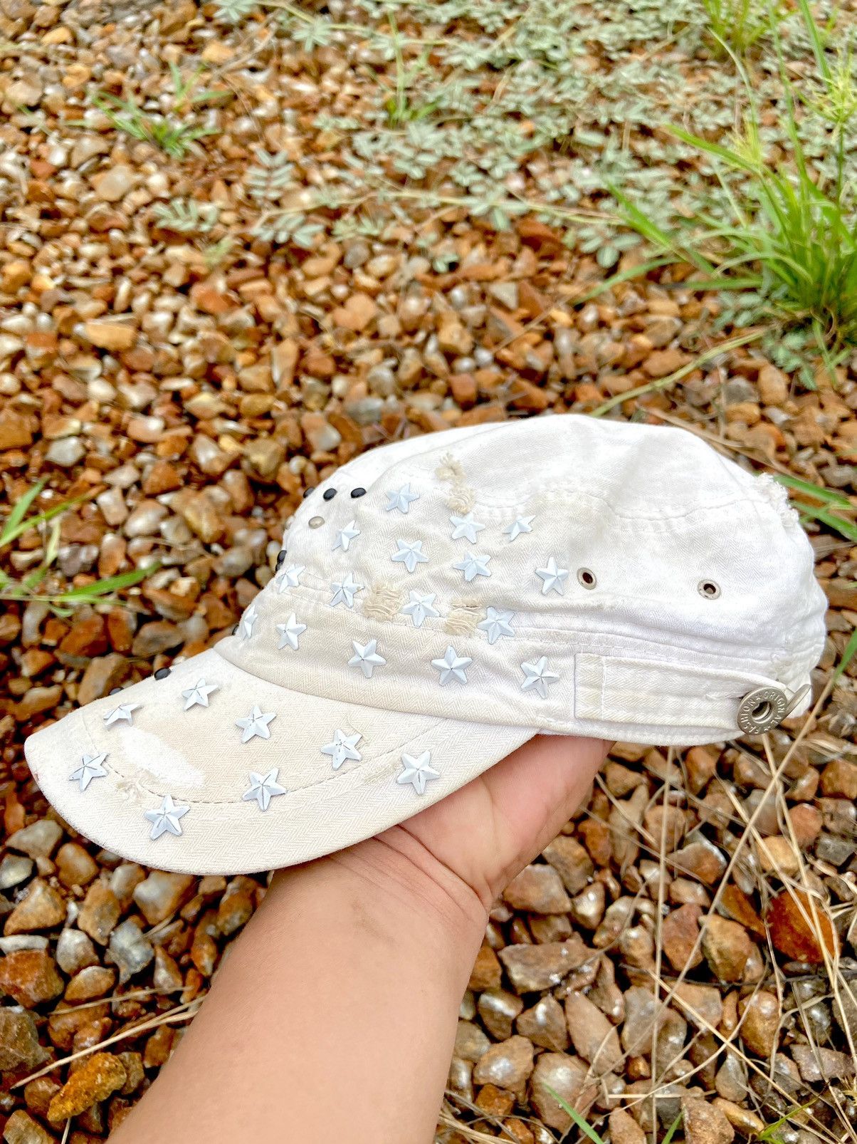 Japanese Brand 2000s ditsetressed star studded patrol hat Size ONE SIZE - 3 Thumbnail