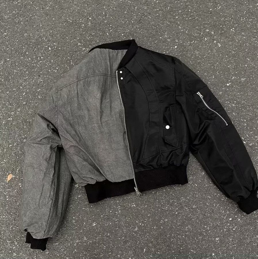 Reversible Round Collar Zipper Jacket