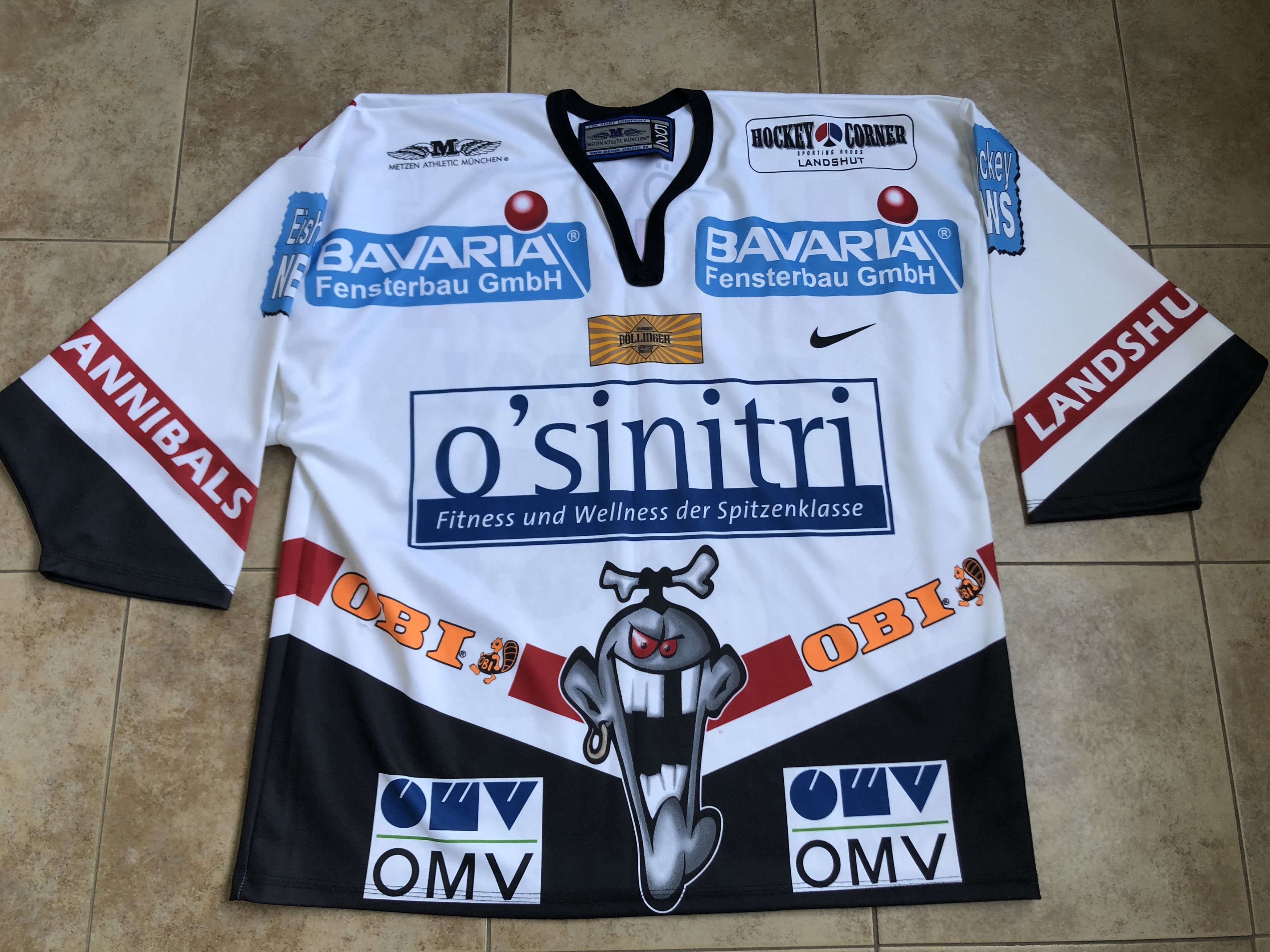 Vintage EV Landshut Cannibals Ice Hockey Team Issued Jersey Toupal Size US L / EU 52-54 / 3 - 2 Thumbnail