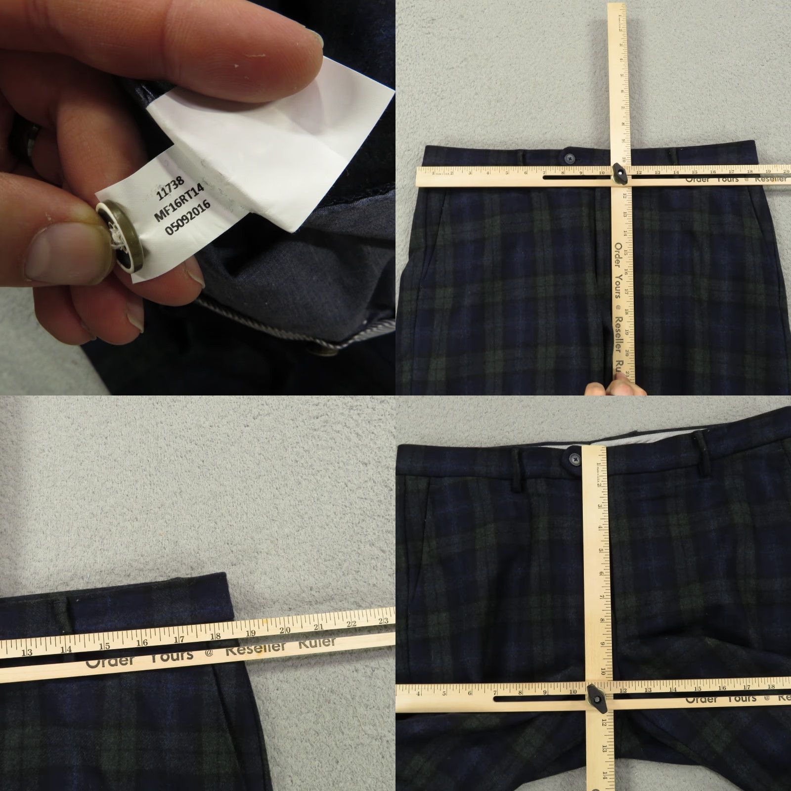 Peter Millar Peter Millar Pants Mens 35x30 Wool Navy Blackwatch Tartan Plaid Golf Trousers Dress Pants Size US 35 - 9 Thumbnail