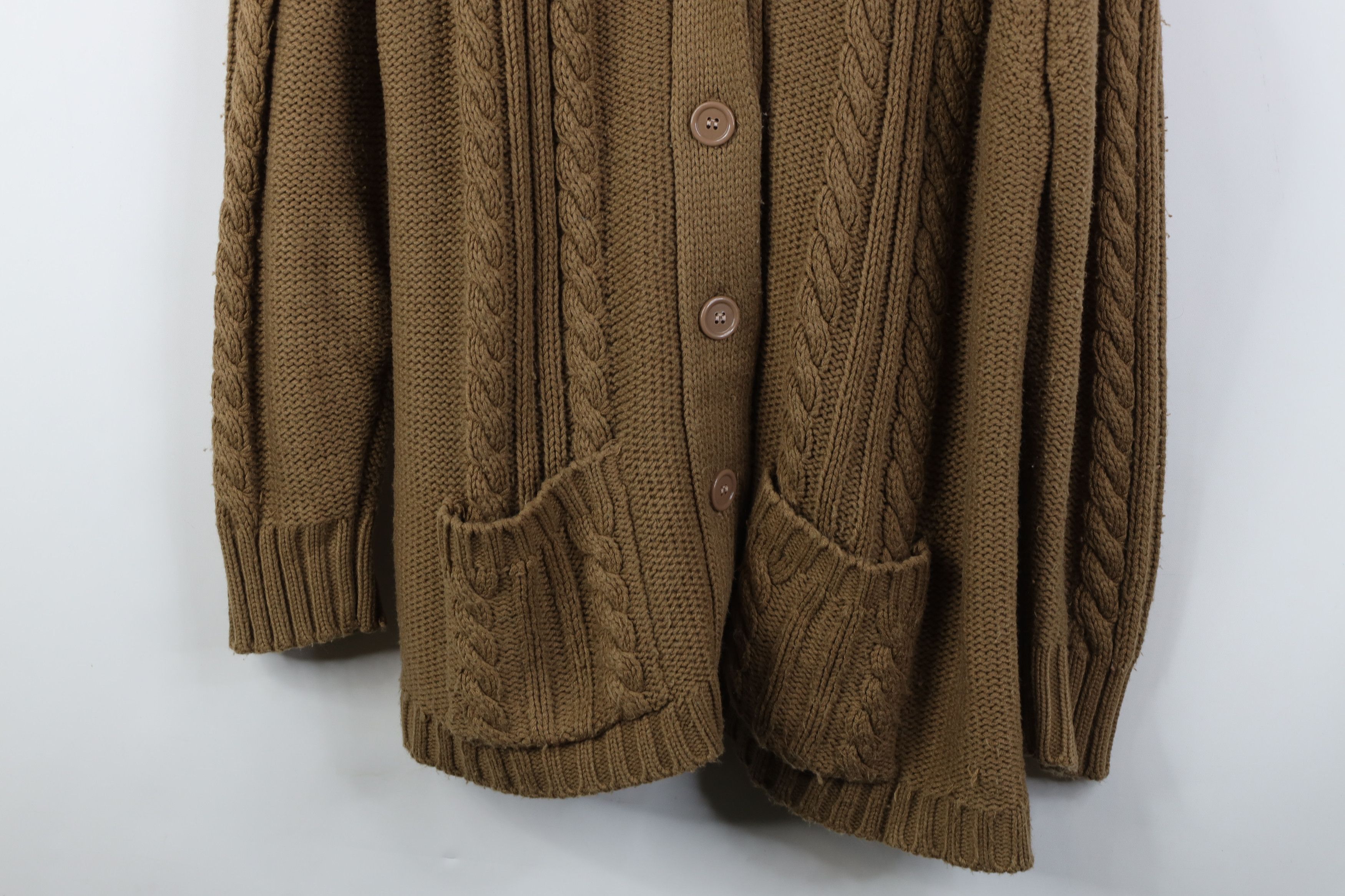 Vintage Vintage 70s Streetwear Fisherman Shawl Cardigan Sweater Size M / US 6-8 / IT 42-44 - 3 Thumbnail