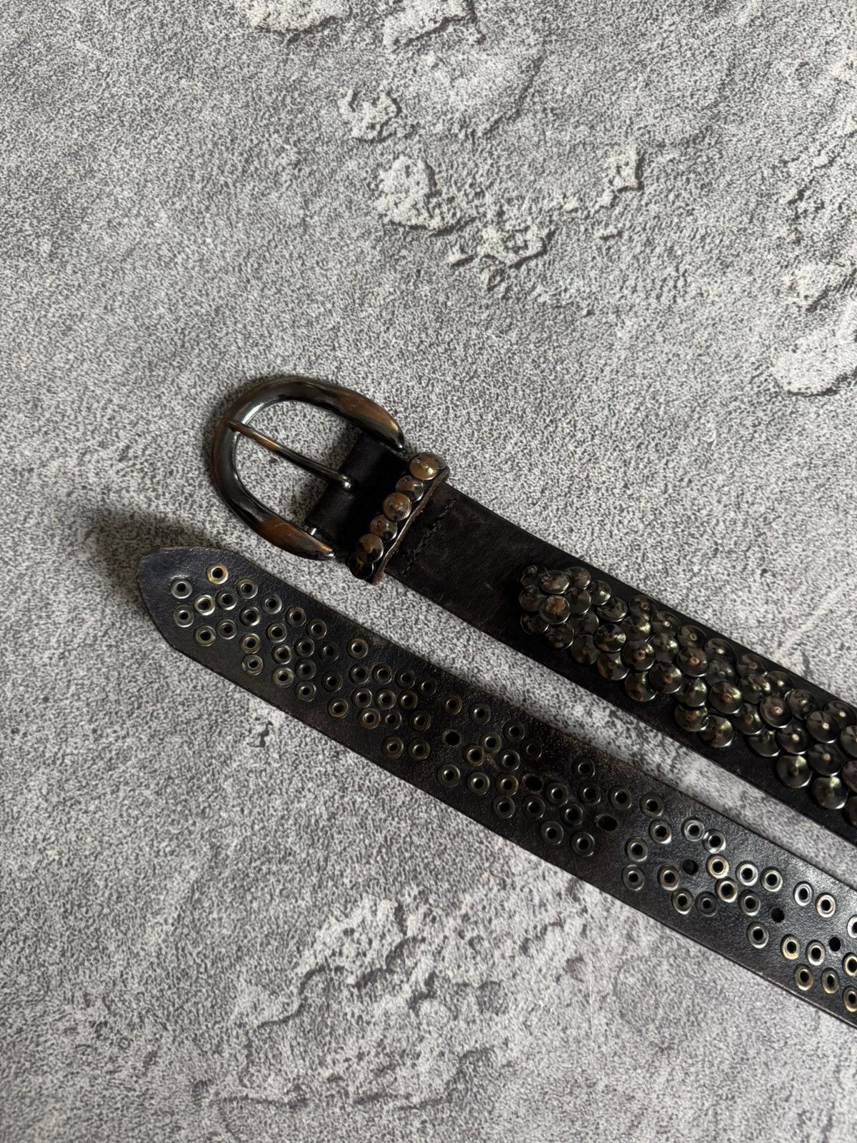 If Six Was Nine Retro leather metal rhinestones belt Y2K L.G.B. 90s opium Size ONE SIZE - 8 Thumbnail