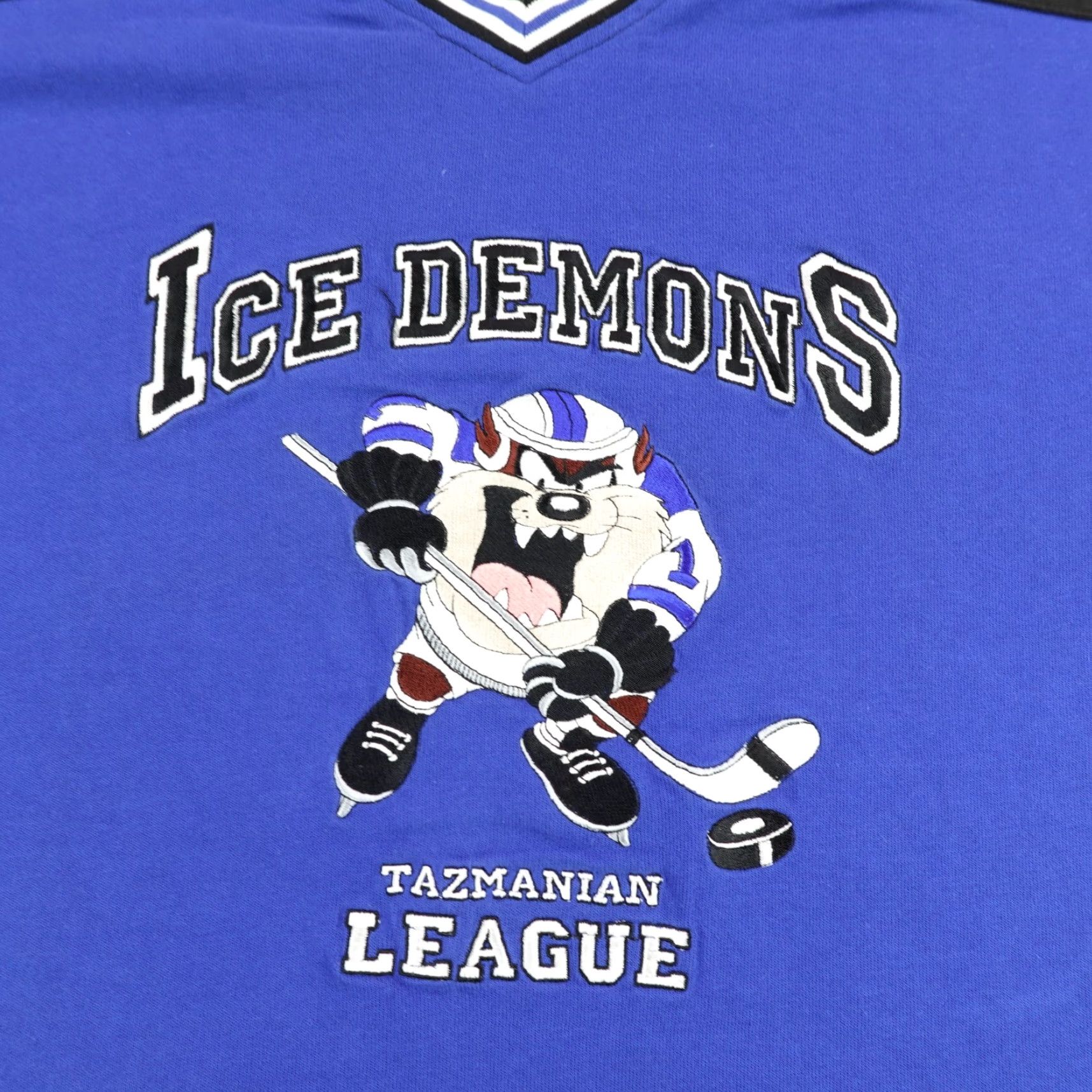 Vintage Vintage Warner Bros. Tasmanian Devil Hockey Jersey Men Large Blue 90s Cartoon Sports Size US L / EU 52-54 / 3 - 2 Thumbnail
