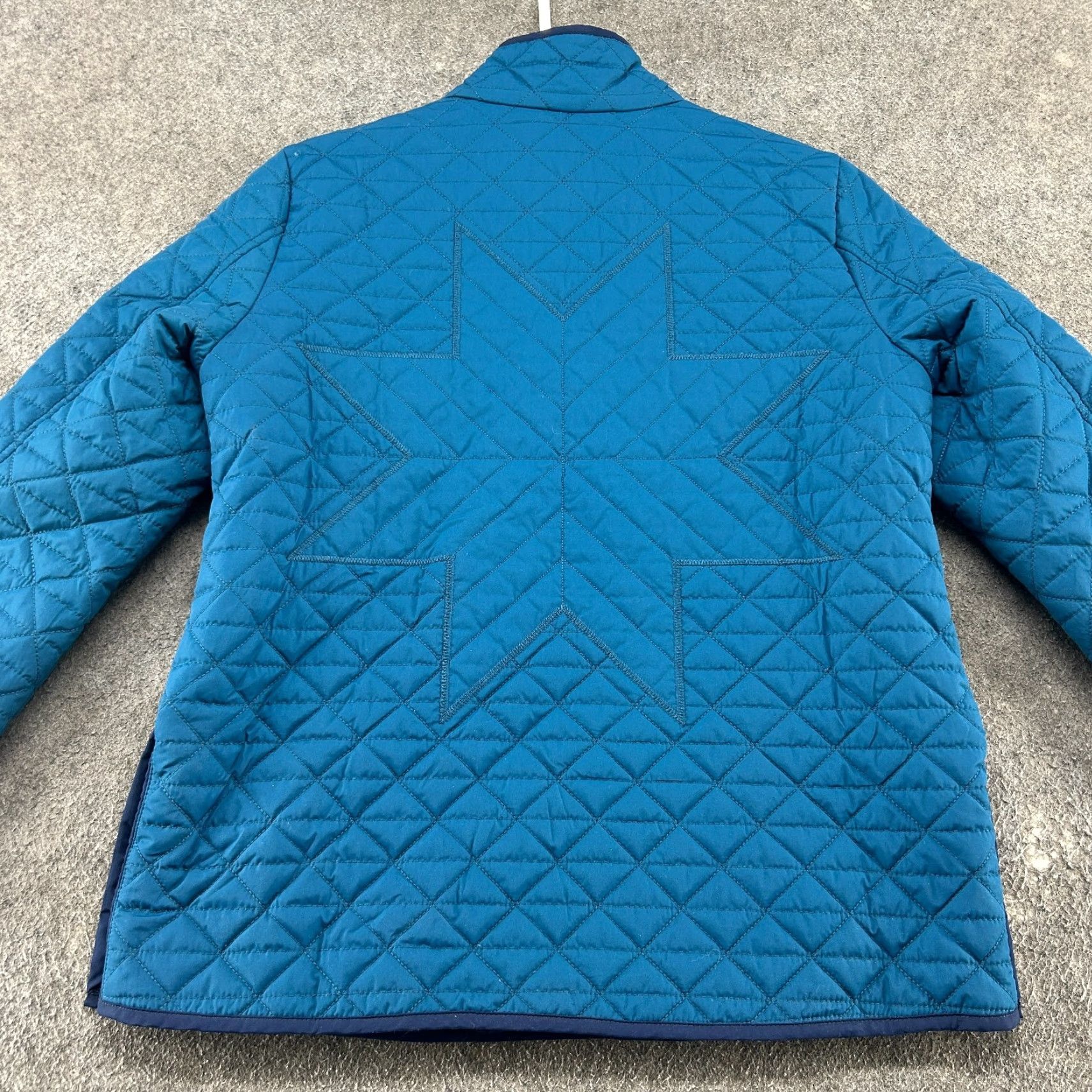 Lands' End Lands' End Windbreaker Jacket Womens Small Blue Quilted Hooded 90s Regular Long Sleeve Mid-Length Snap Zip Pullover Size S / US 4 / IT 40 - 6 Thumbnail