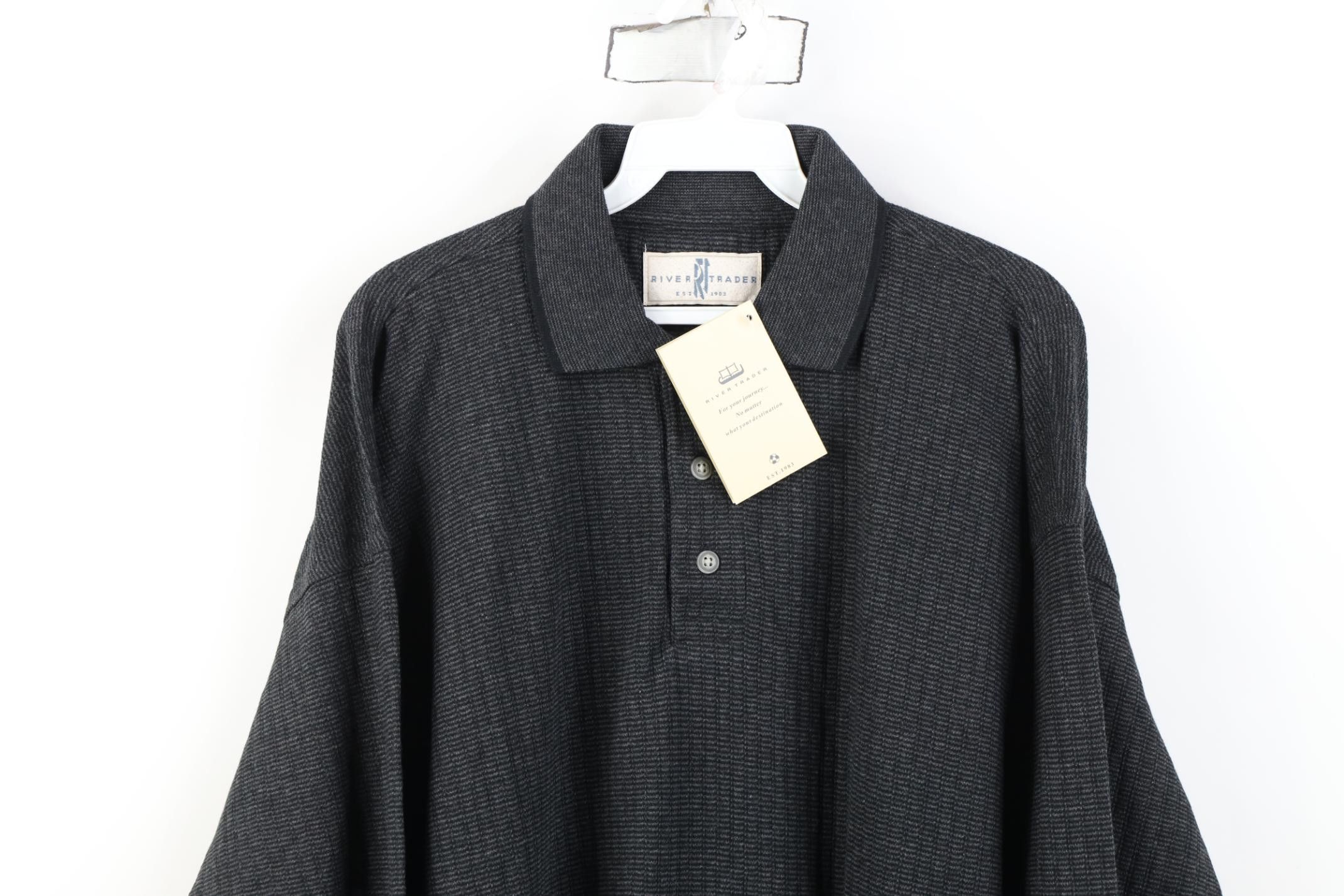 Vintage Deadstock Vintage 90s Streetwear Long Sleeve Polo Shirt Size US L / EU 52-54 / 3 - 2 Thumbnail