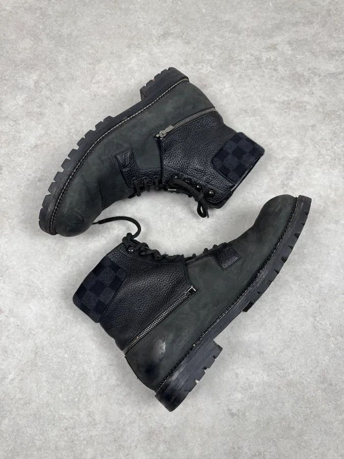 Louis Vuitton Louis Vuitton Monogrammed Detachable High Black Leather Combat Boots Size US 11.5 / EU 44-45 - 4 Thumbnail