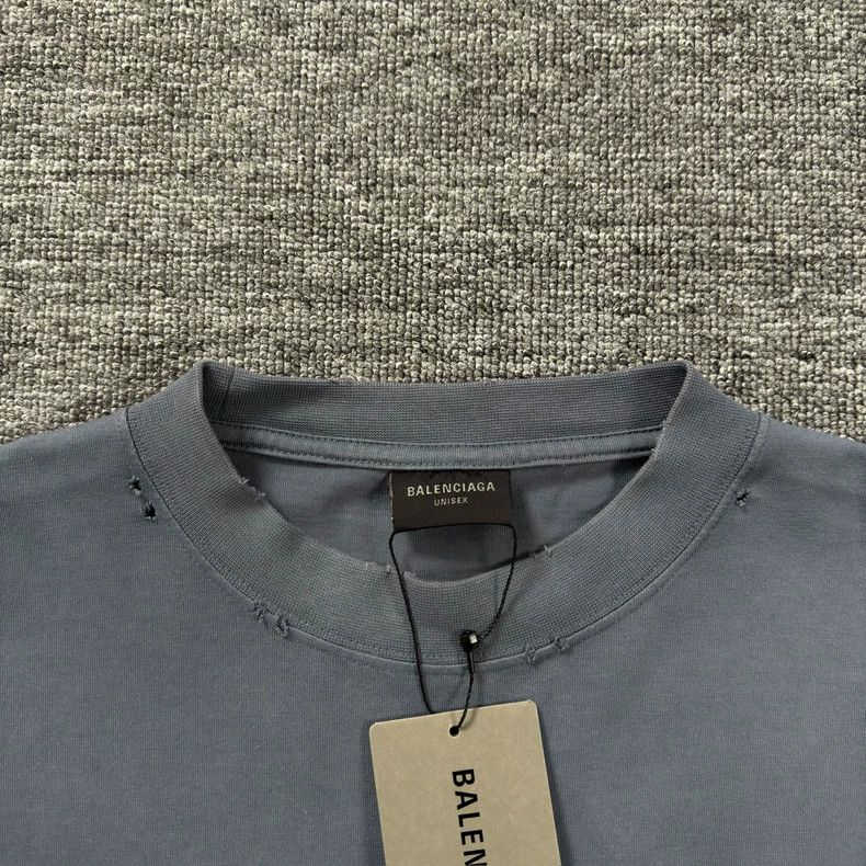 Balenciaga Balenciaga Blue distressed short-sleeve Size US XL / EU 56 / 4 - 2 Thumbnail