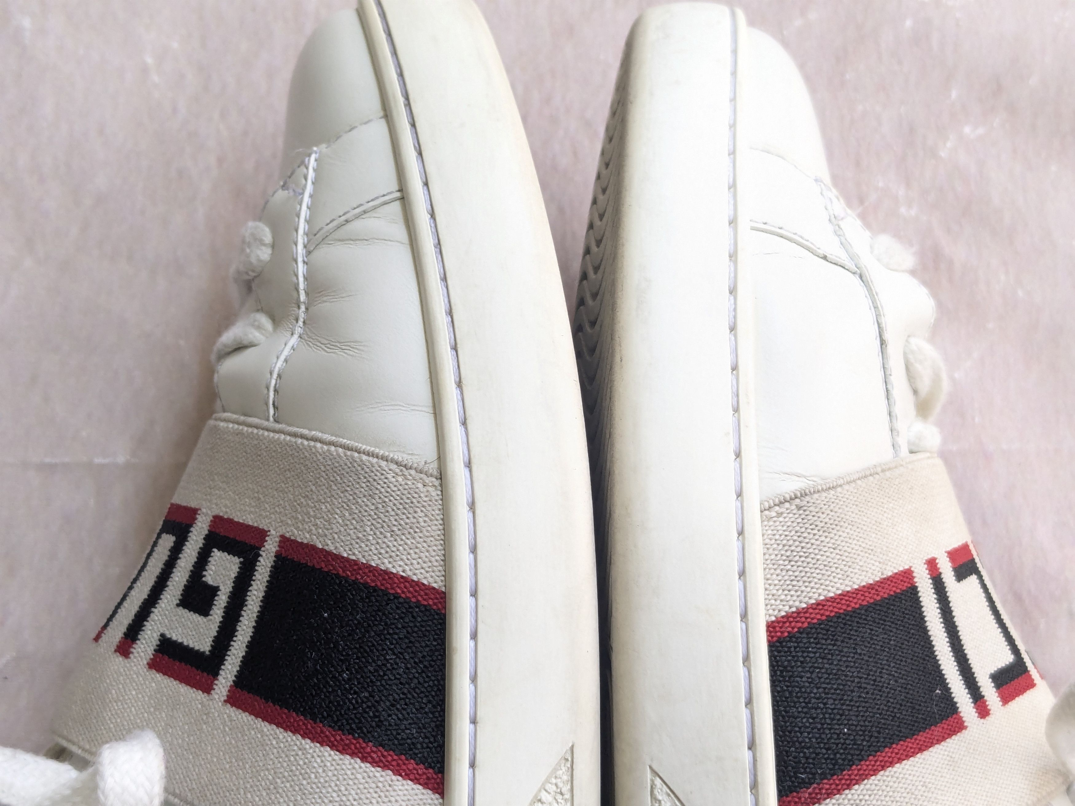 Gucci Gucci Ace Stripe Sneakers 8.5 White Leather Low Logo Size US 8.5 / EU 41-42 - 6 Thumbnail