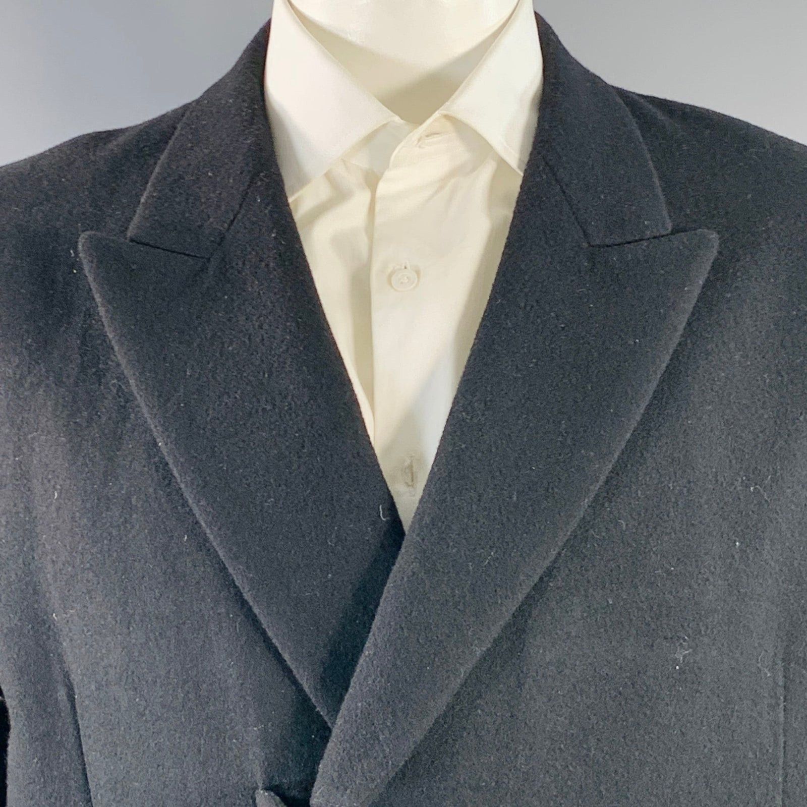 Yohji Yamamoto YOHJI YAMAMOTO Size XL Black Wool Peak Lapel Sport Coat Size 42R - 2 Thumbnail