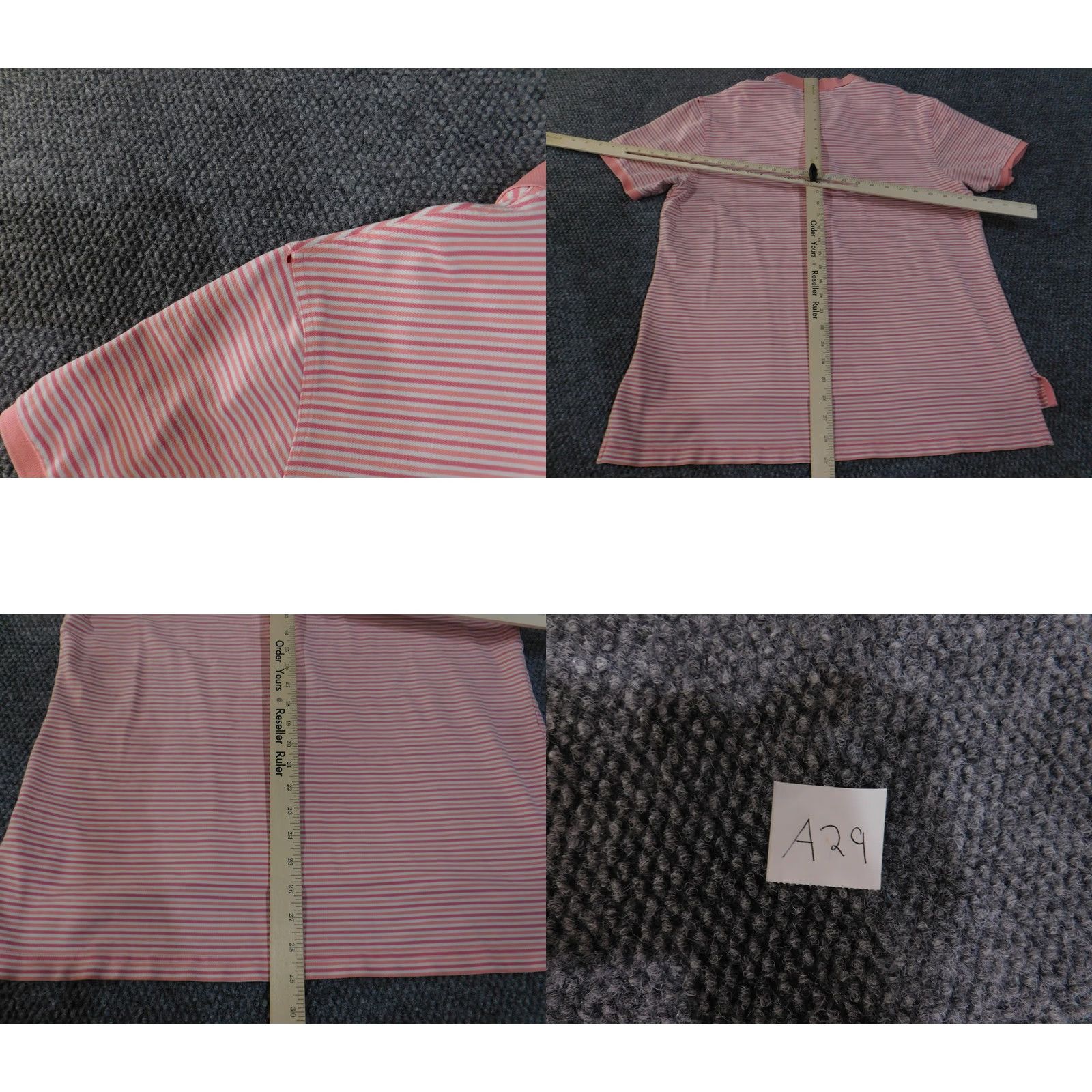 Southern Tide Southern Tide Polo Shirt Mens L Pink White Striped Cotton Casual Short Sleeve Collar Logo Golf Summer 2020s Size US L / EU 52-54 / 3 - 9 Thumbnail