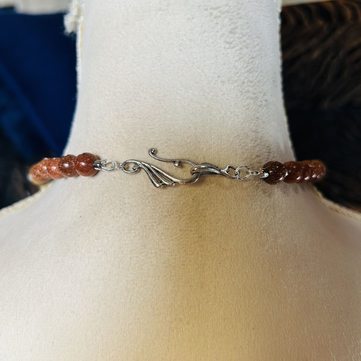 Handmade Handcrafted picture jasper goldstone faceted dome necklace Size ONE SIZE - 4 Thumbnail