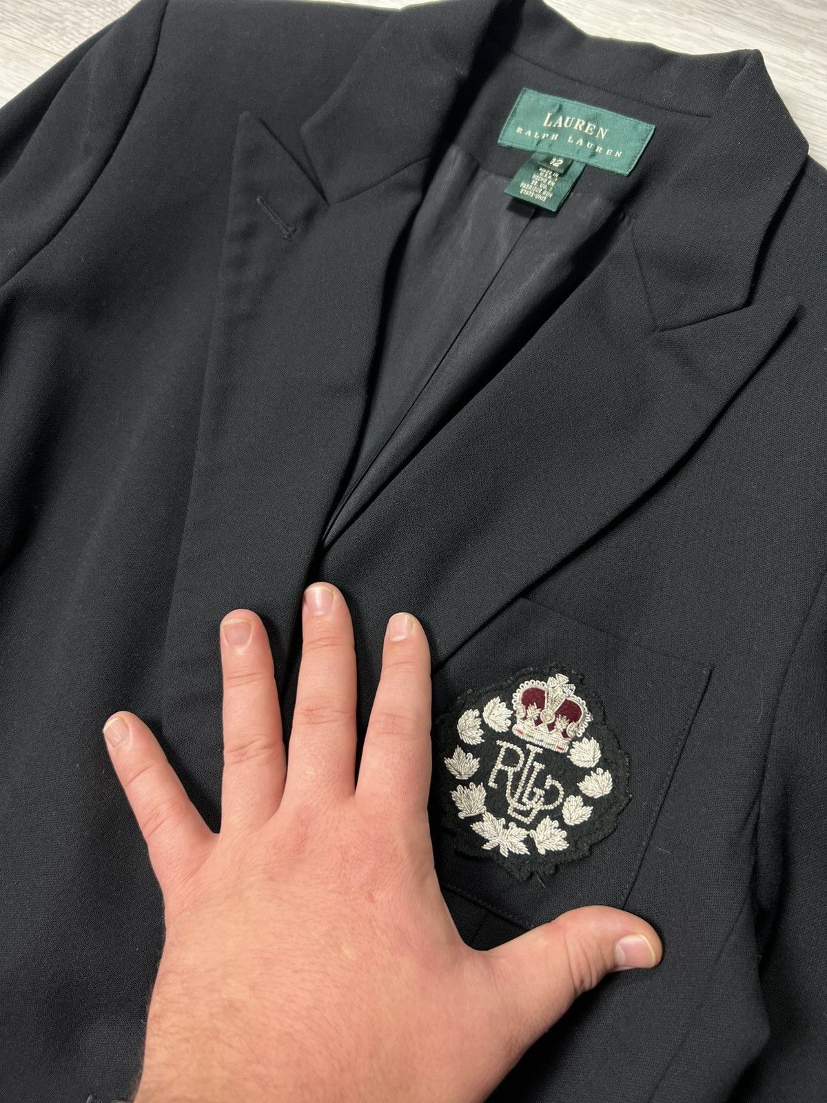 Polo Ralph Lauren Lauren Ralph Lauren Black Double Breasted Blazer Crest Patch Size XL / US 12-14 / IT 48-50 - 8 Thumbnail