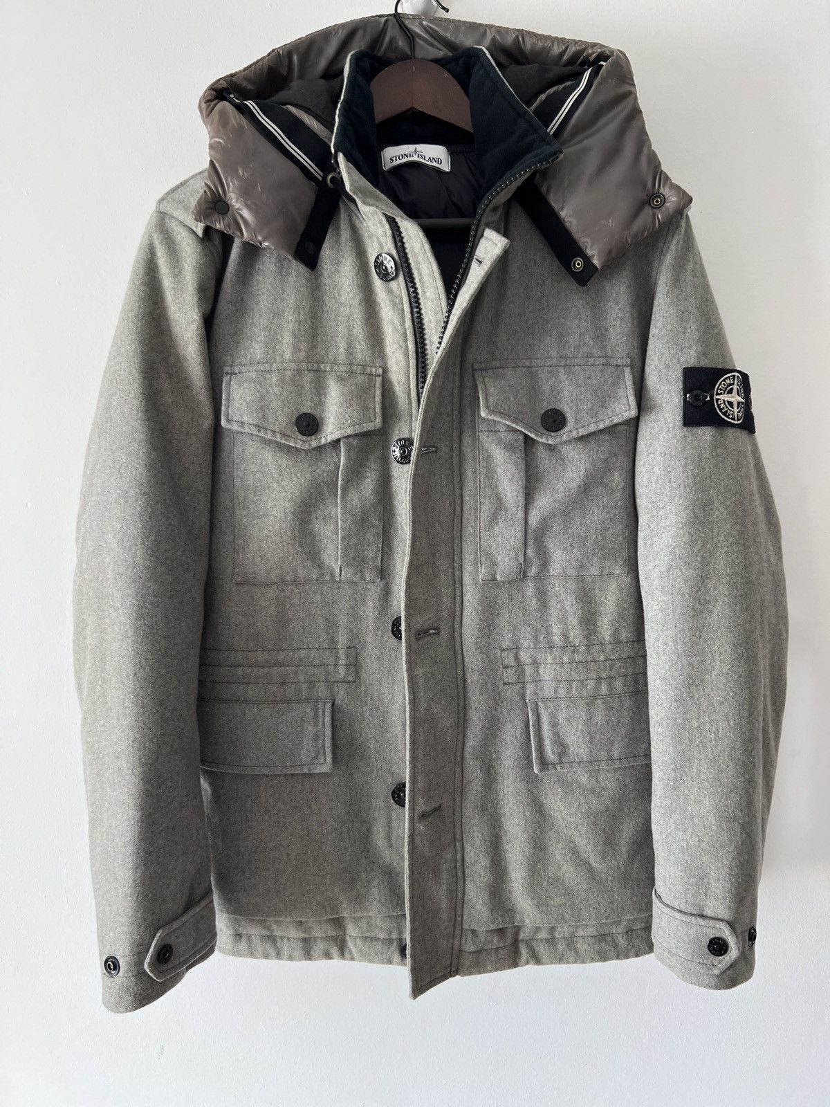 Stone Island 🔥🔥 Stone Island Grey Wool Blend Ice Jacket Size US M / EU 48-50 / 2 - 1 Thumbnail