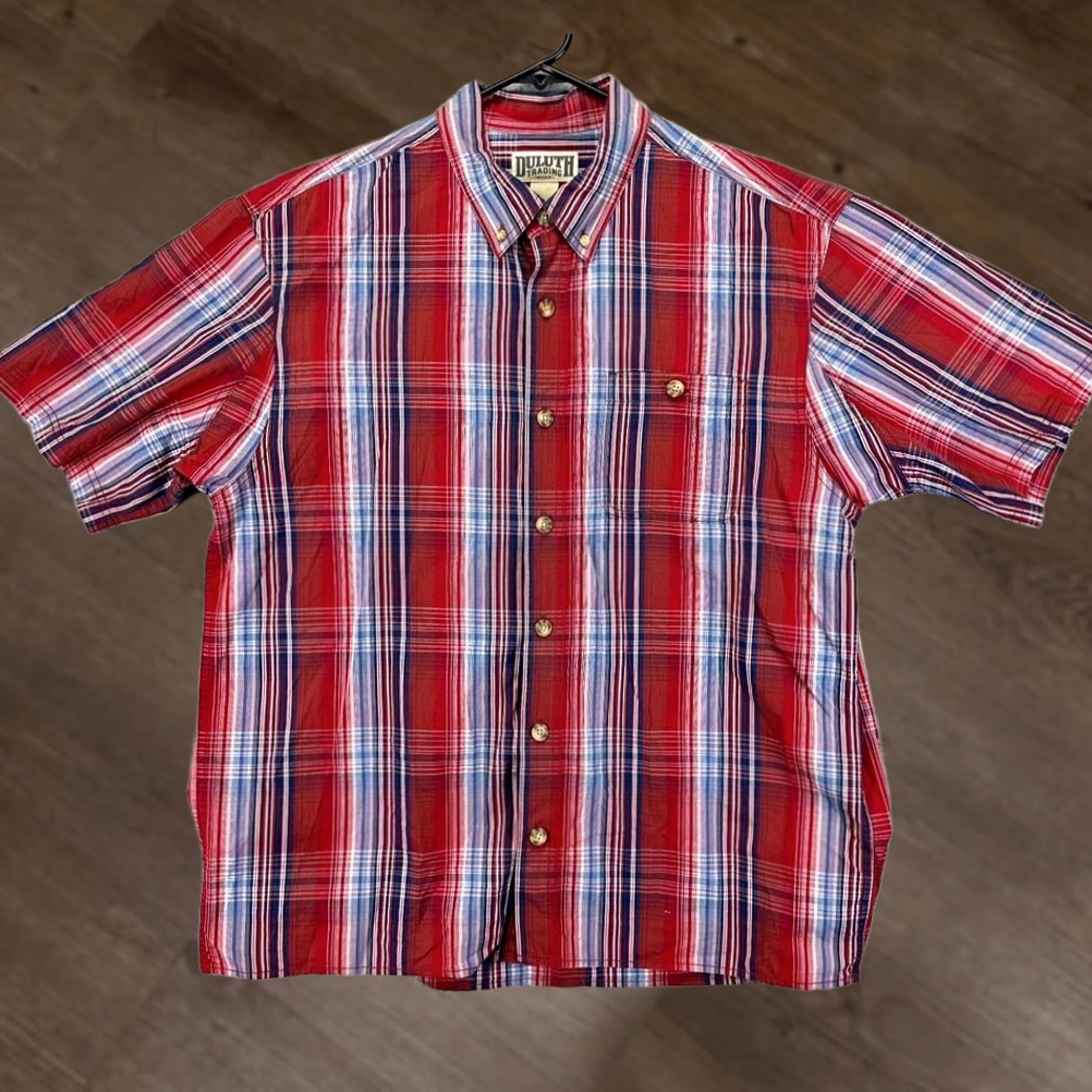 Duluth Trading Company Duluth Trading Co. Button Up Shirt Men Large Red Plaid Cotton Short Sleeve Button-Down Shirt Size US L / EU 52-54 / 3 - 1 Thumbnail