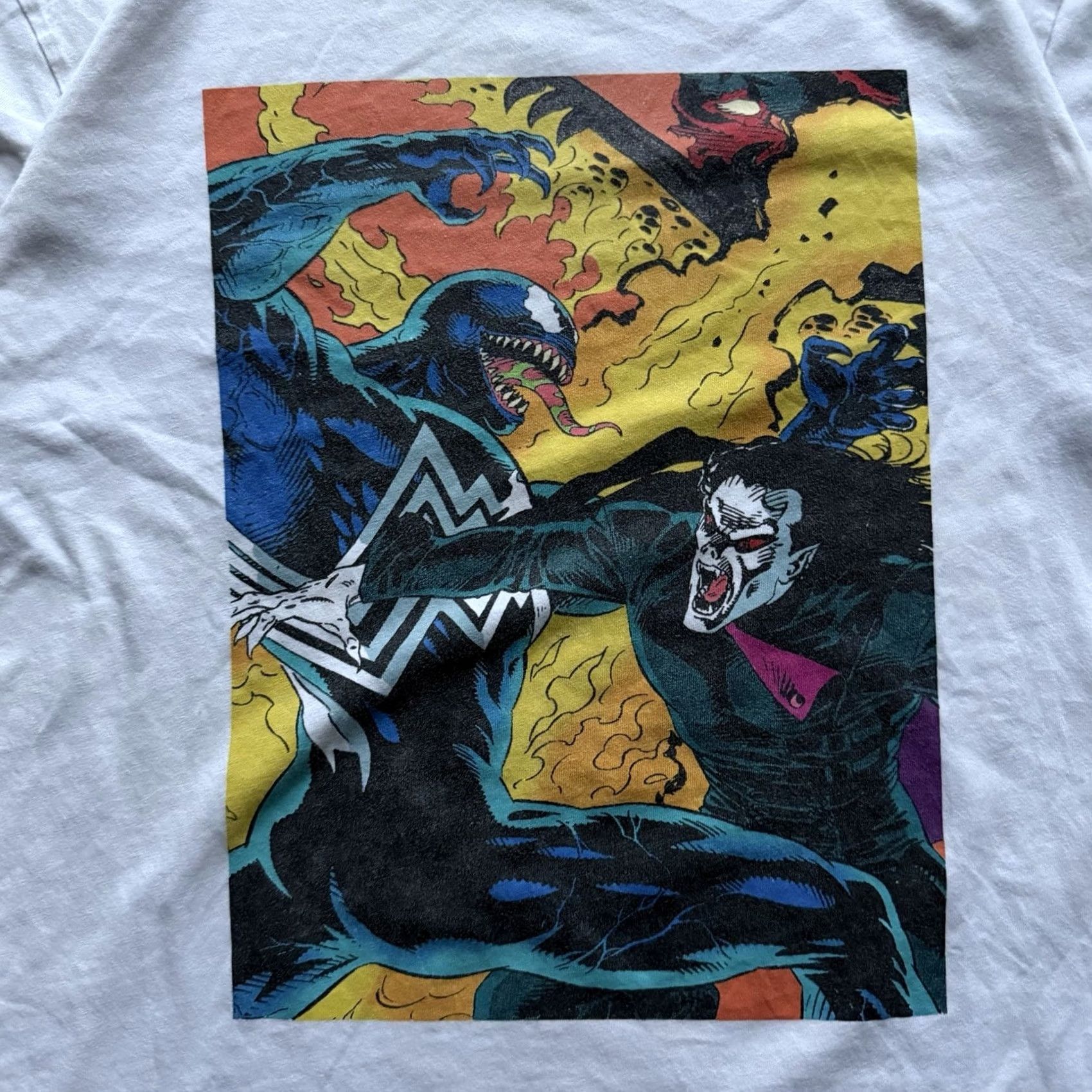 Vintage VINTAGE Venom Morbius Marvel Comics White T-Shirt M Mens Medium Crew Neck Short Sleeve 1990s 2000s Y2K Size US M / EU 48-50 / 2 - 4 Thumbnail