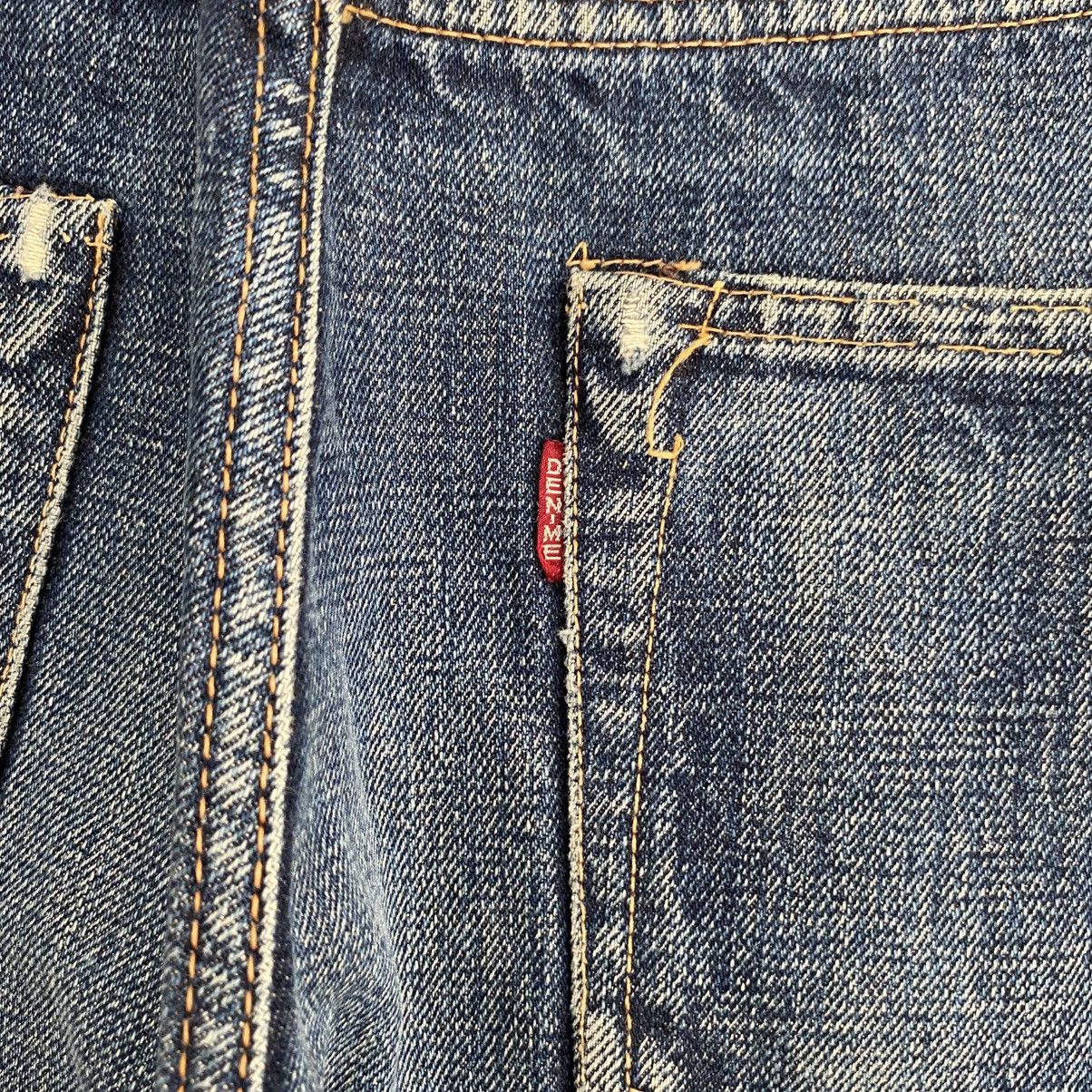 Denime Vintage 90’s Denime Faded Blue Distressed Selvedge Jeans Size US 29 - 14 Thumbnail