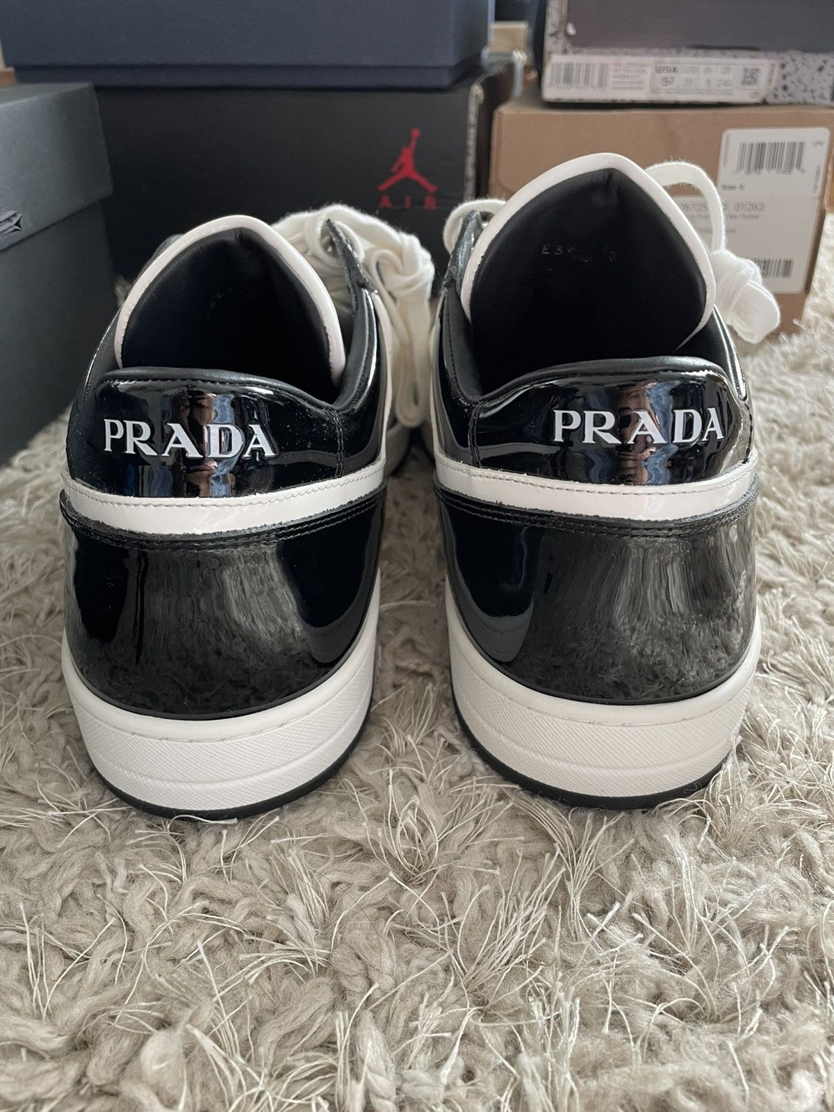 Prada Prada Downtown Leather Black/White Size US 12 / EU 45 - 8 Thumbnail