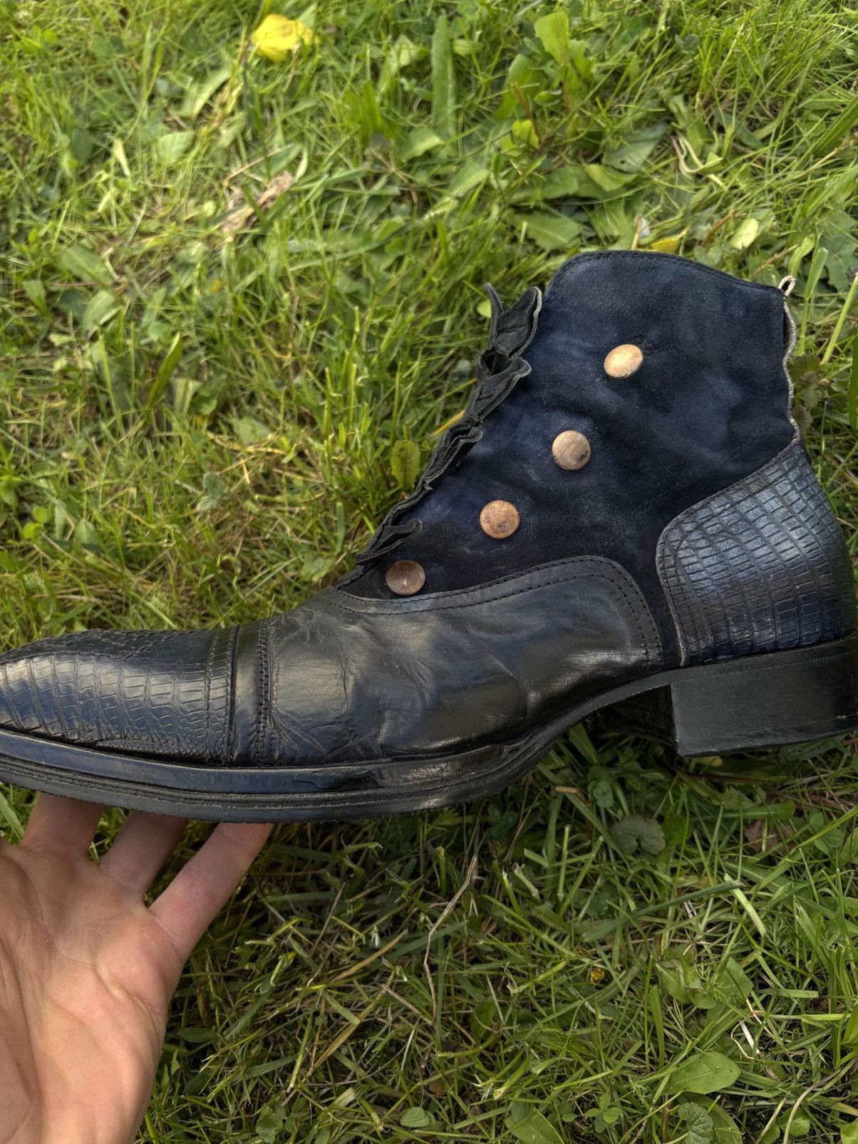 Jo Ghost Jo Ghost Handmade Leather Navy Blue Made in Italy | Size 40 Size US 7.5 / EU 40-41 - 10 Thumbnail