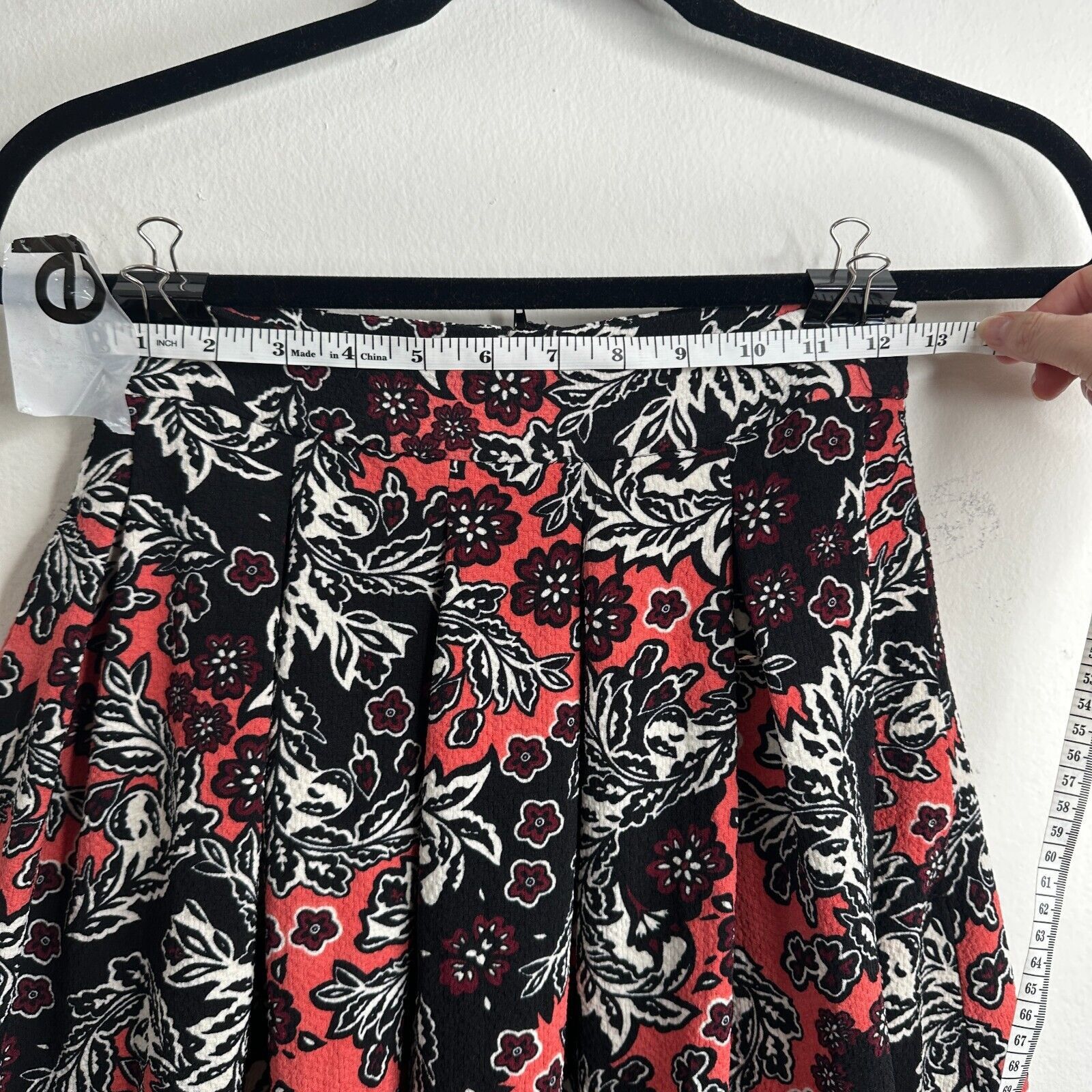 H&M NWT H&M Flare Floral Print Pleated Midi-Skirt Pockets 2 Size 26" / US 2 / IT 38 - 10 Thumbnail
