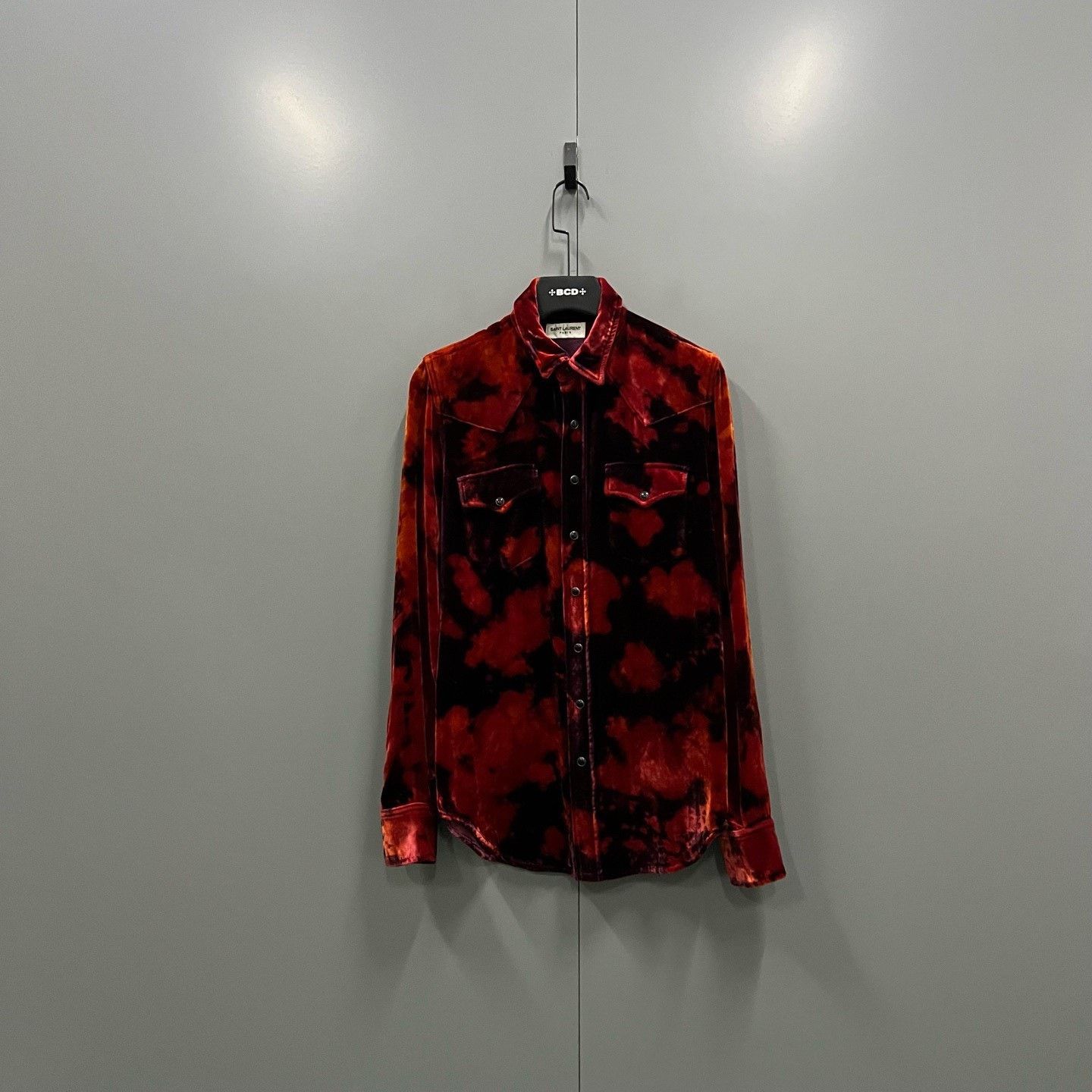 Saint Laurent Paris Saint Laurent Tie-Dye Velvet Shirt Size US M / EU 48-50 / 2 - 1 Thumbnail