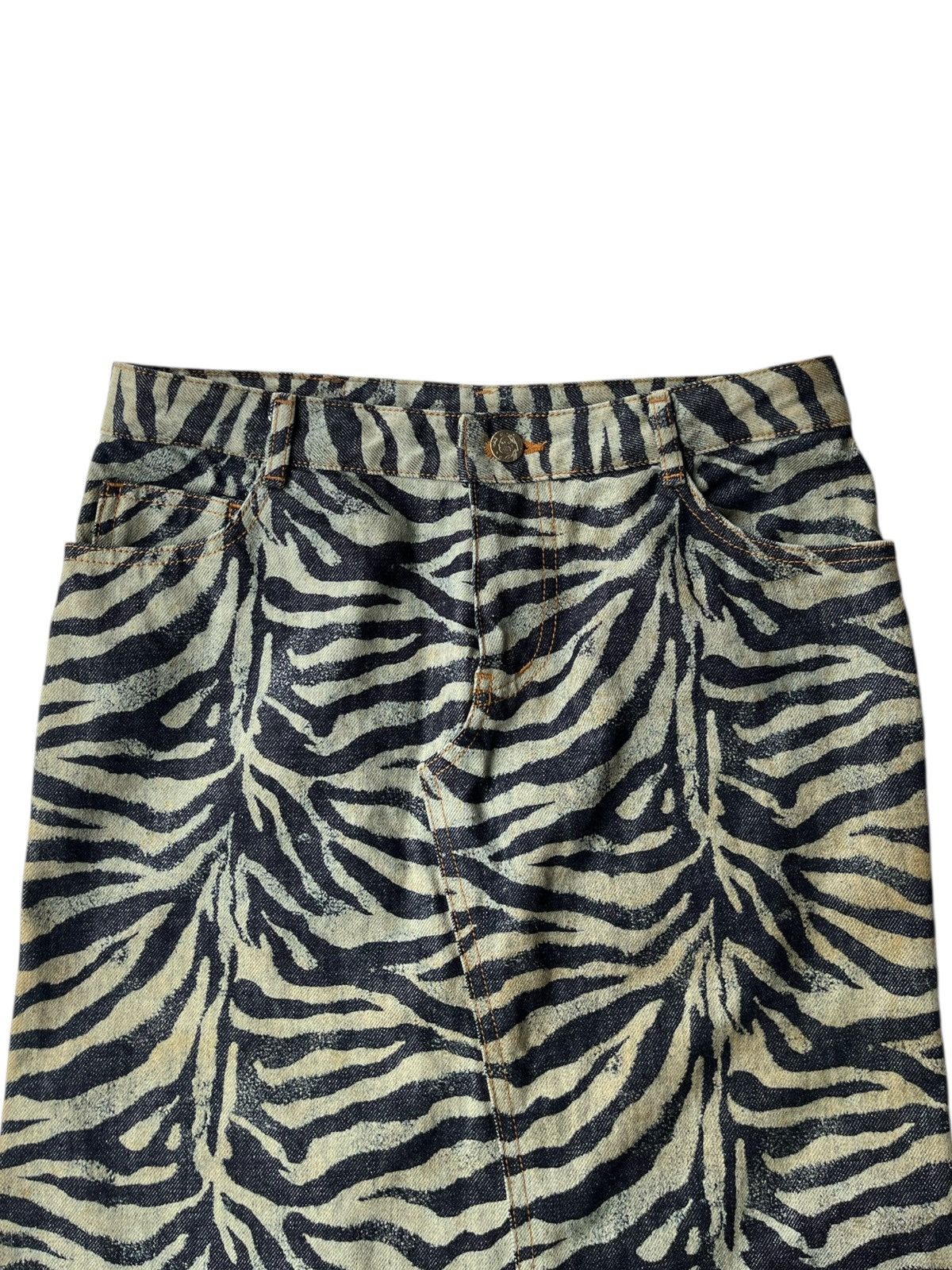 Hysteric Glamour RARE‼️ Ozone Community Zebra Stripes Denim Skirt Size 29" - 3 Thumbnail