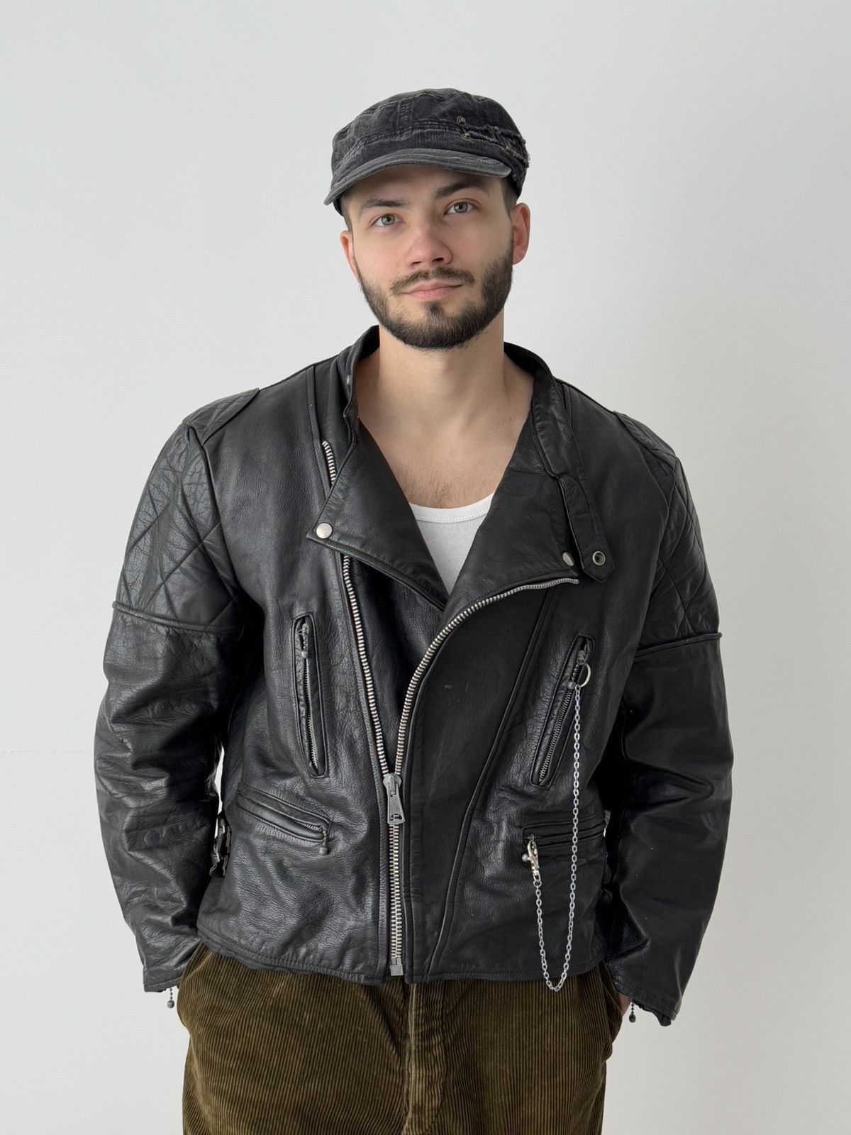 Vintage 1960s Vintage British ‘Clix’ Zipper Biker Leather Jacket Size US L / EU 52-54 / 3 - 2 Thumbnail