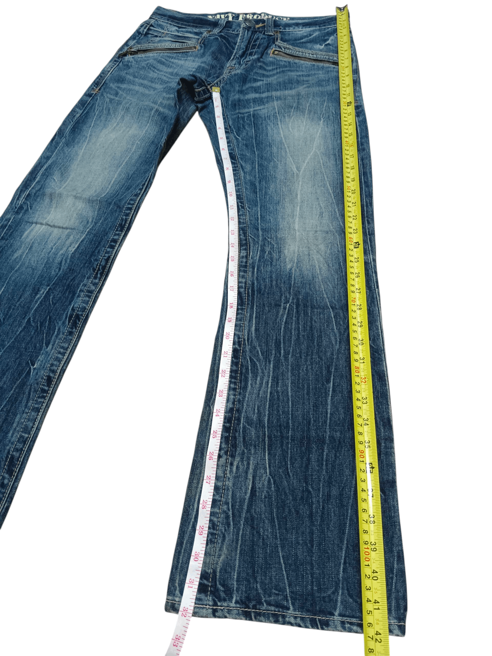 Naval Clothing Factory Navi Produce Thunder Whiskers Stone Wash Flare Denim Size US 31 - 6 Thumbnail