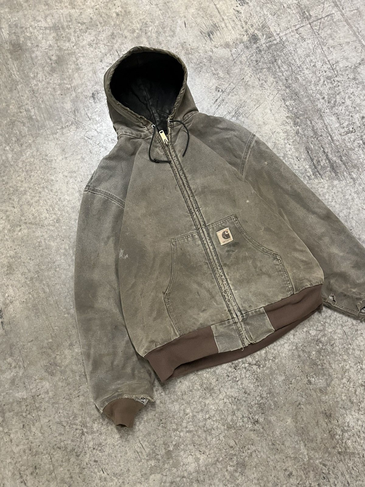 Carhartt × Vintage Carhartt mocha brown perfectly faded and distressed jacket Size US XL / EU 56 / 4 - 6 Thumbnail